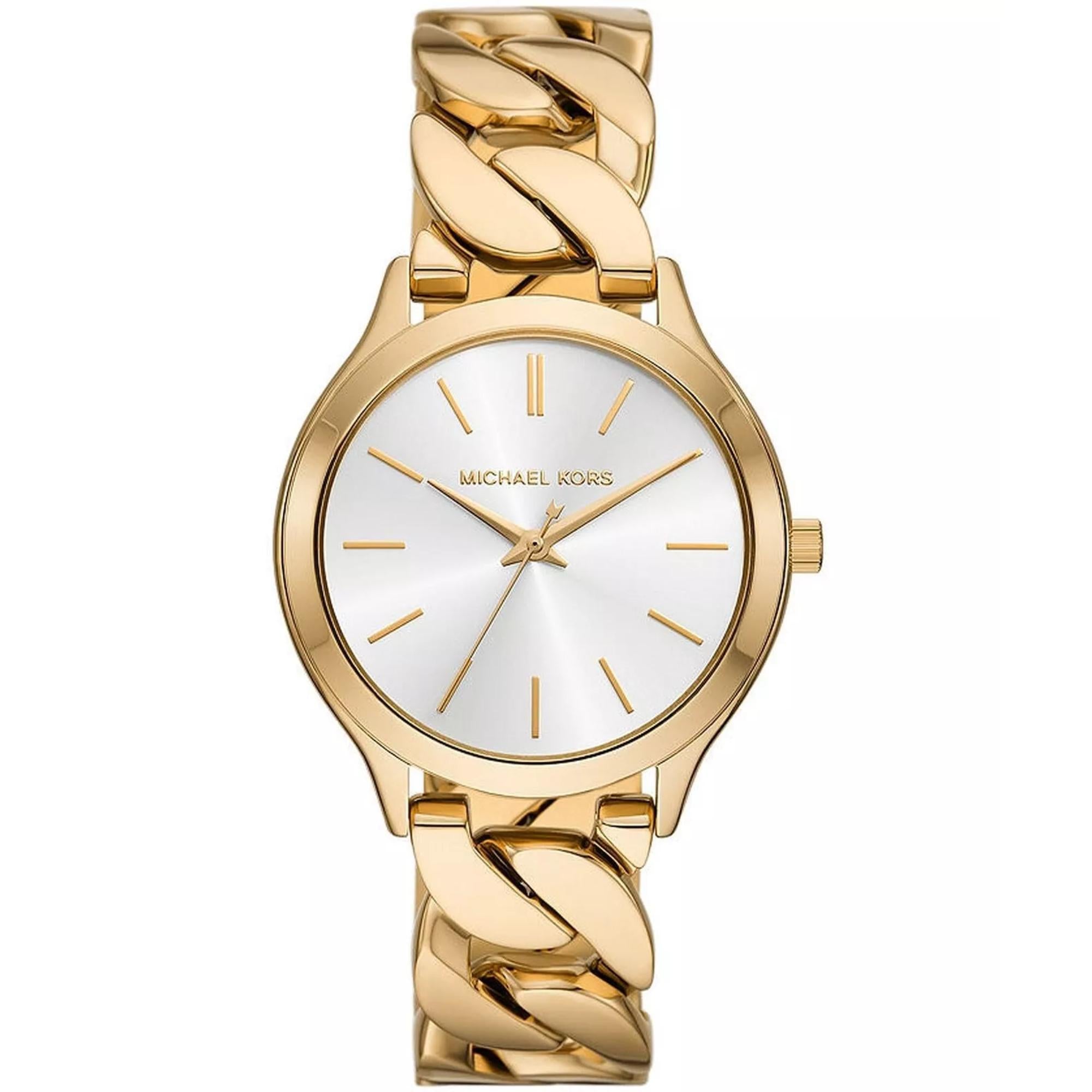 Michael Kors Runway Gold-Tone Stainless Steel White Dial Women's Watch MK7472