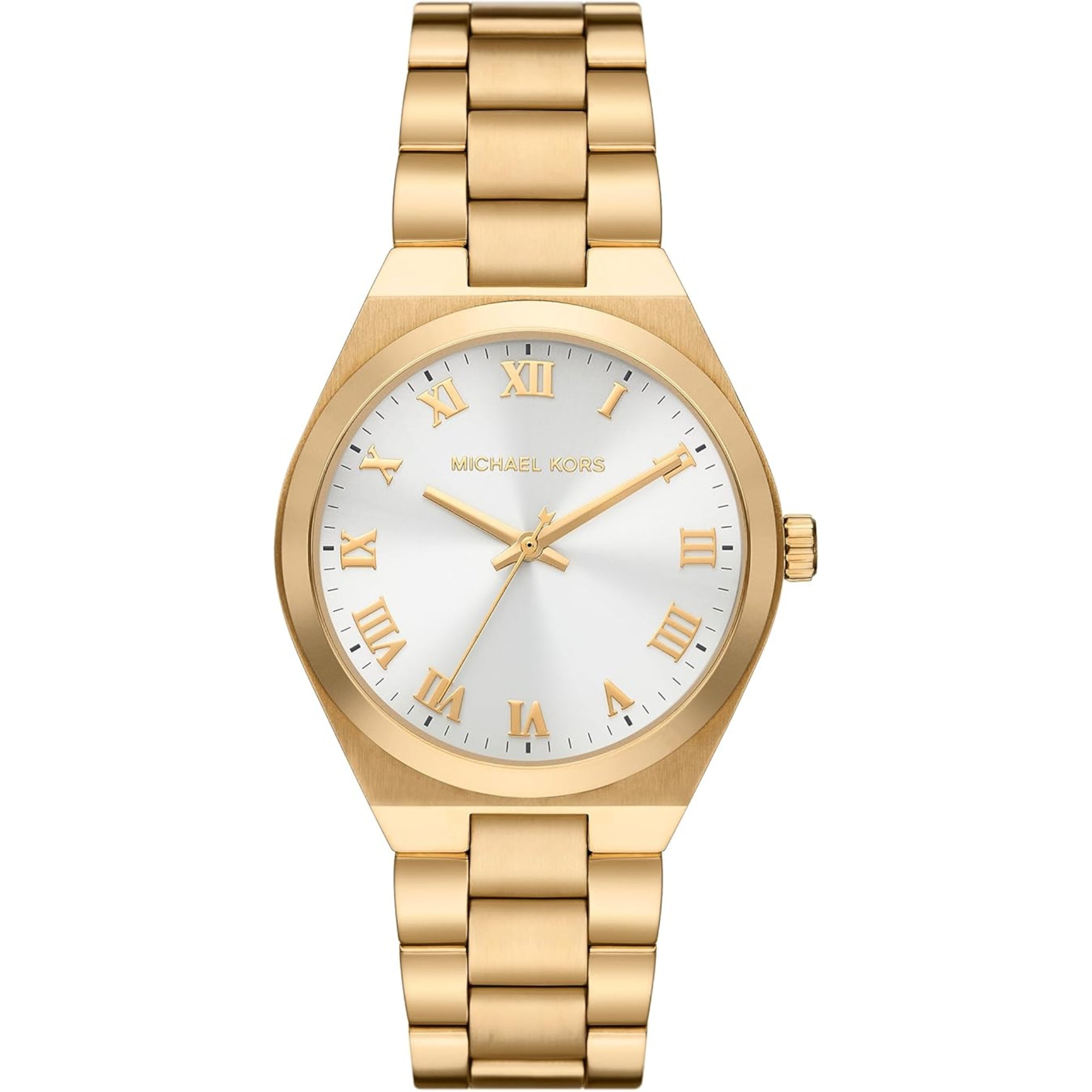 Michael Kors Lennox Gold-Tone Stainless Steel Bracelet Silver Dial Women's Watch MK7391