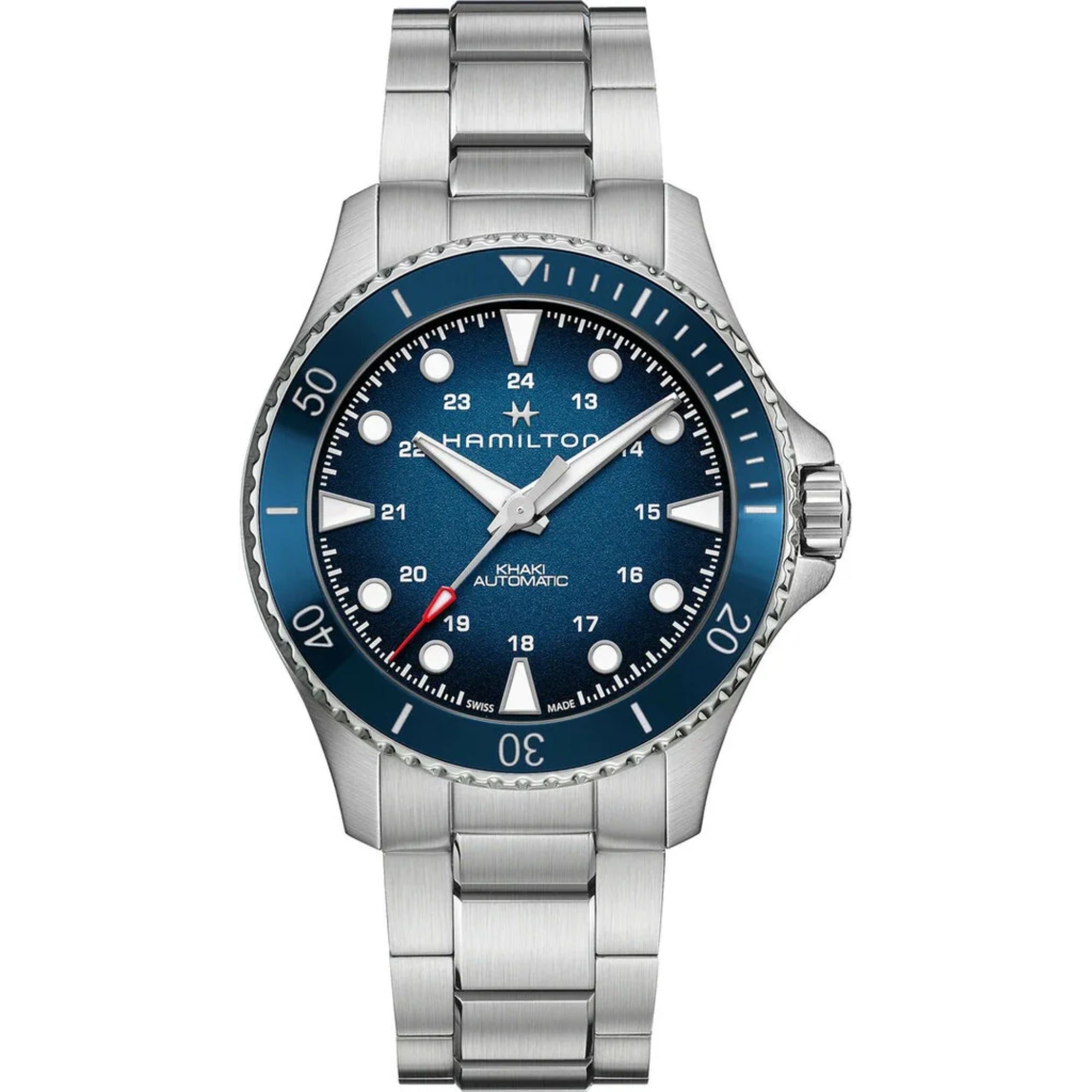 Hamilton Khaki Navy Scuba Automatic Blue Dial Stainless Steel Bracelet Men's Watch H82505140