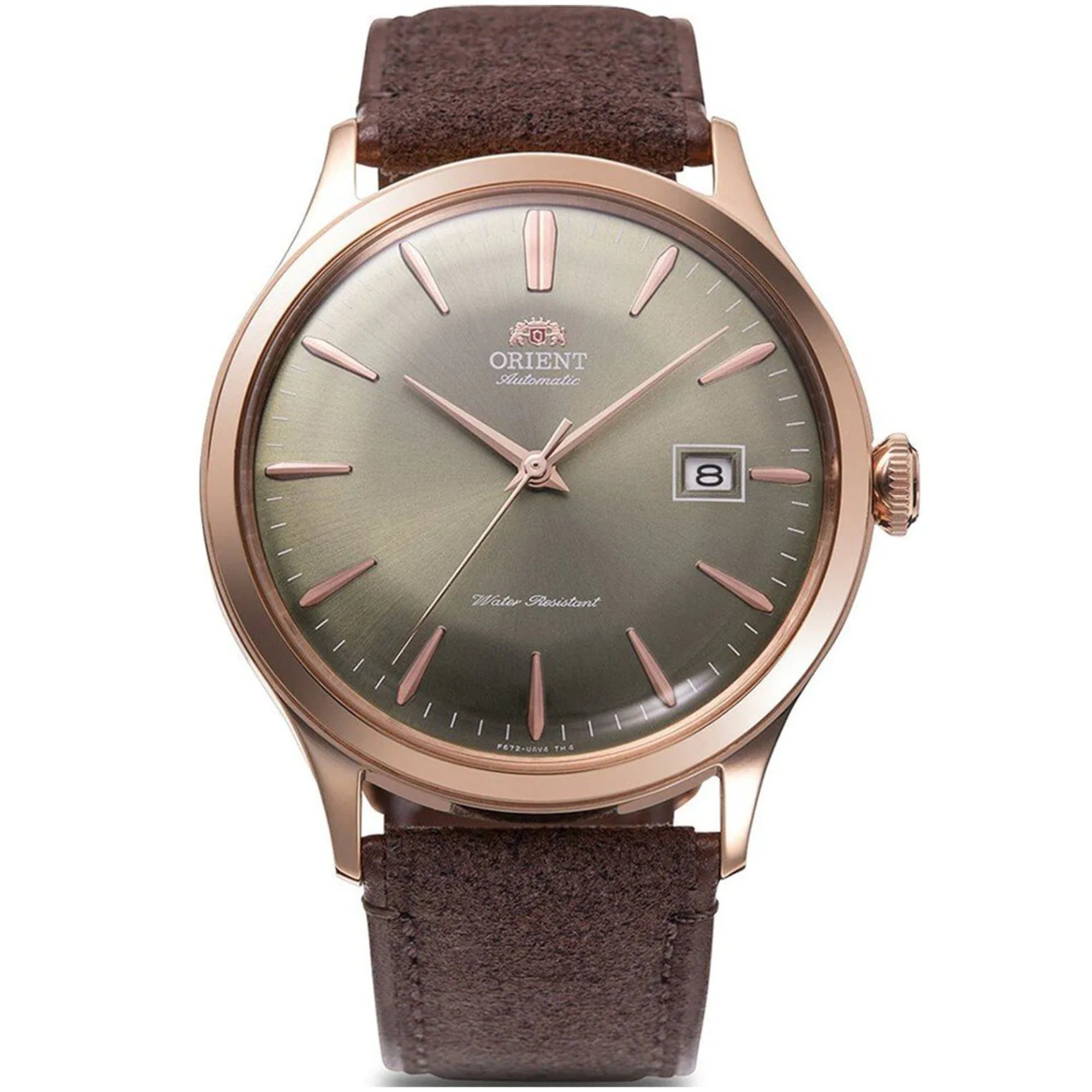 Orient Bambino Automatic Brown Dial Leather Strap Men’s Watch RA-AC0P04Y10B