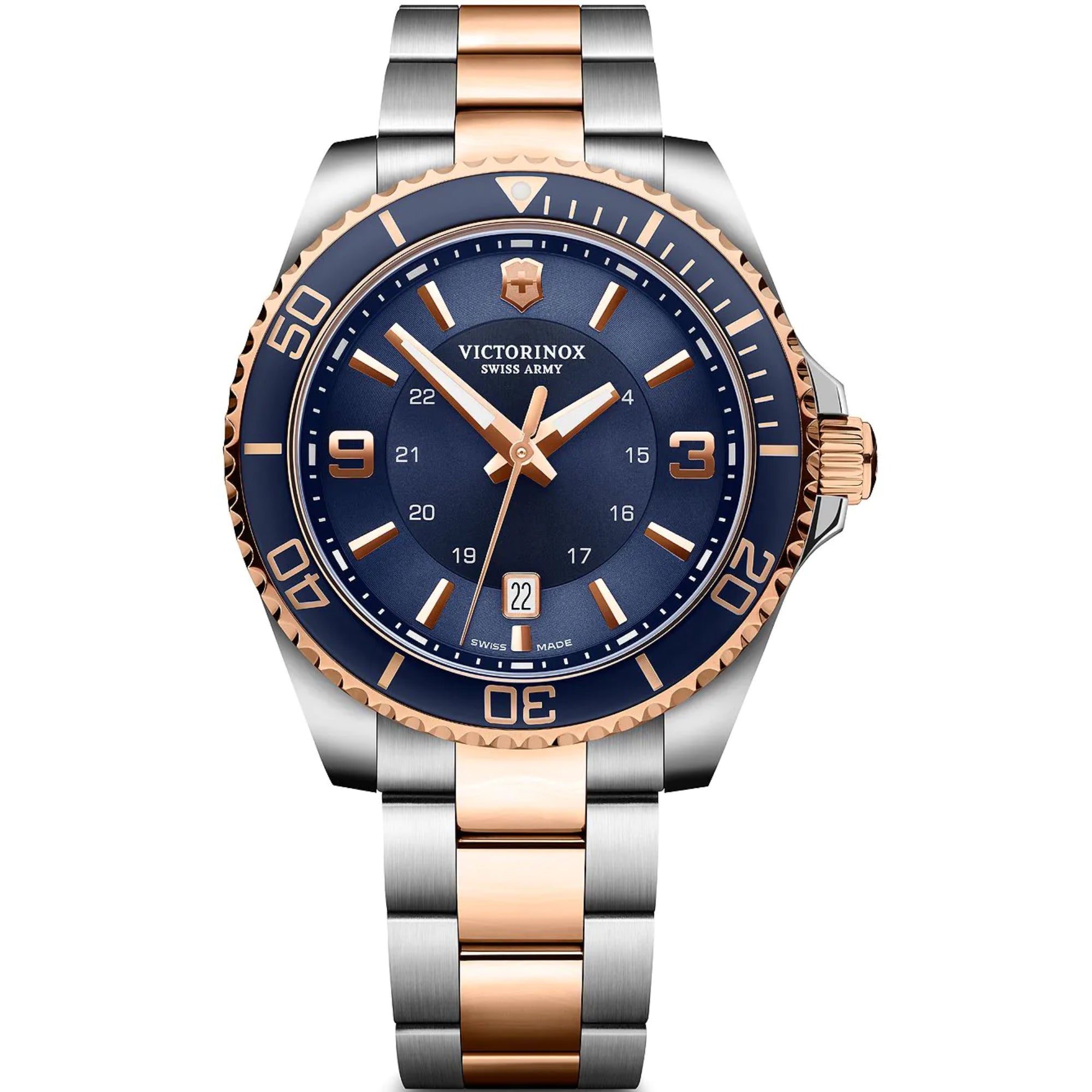 Victorinox Maverick Large Quartz Blue Dial Steel Strap Men's Watch 241950