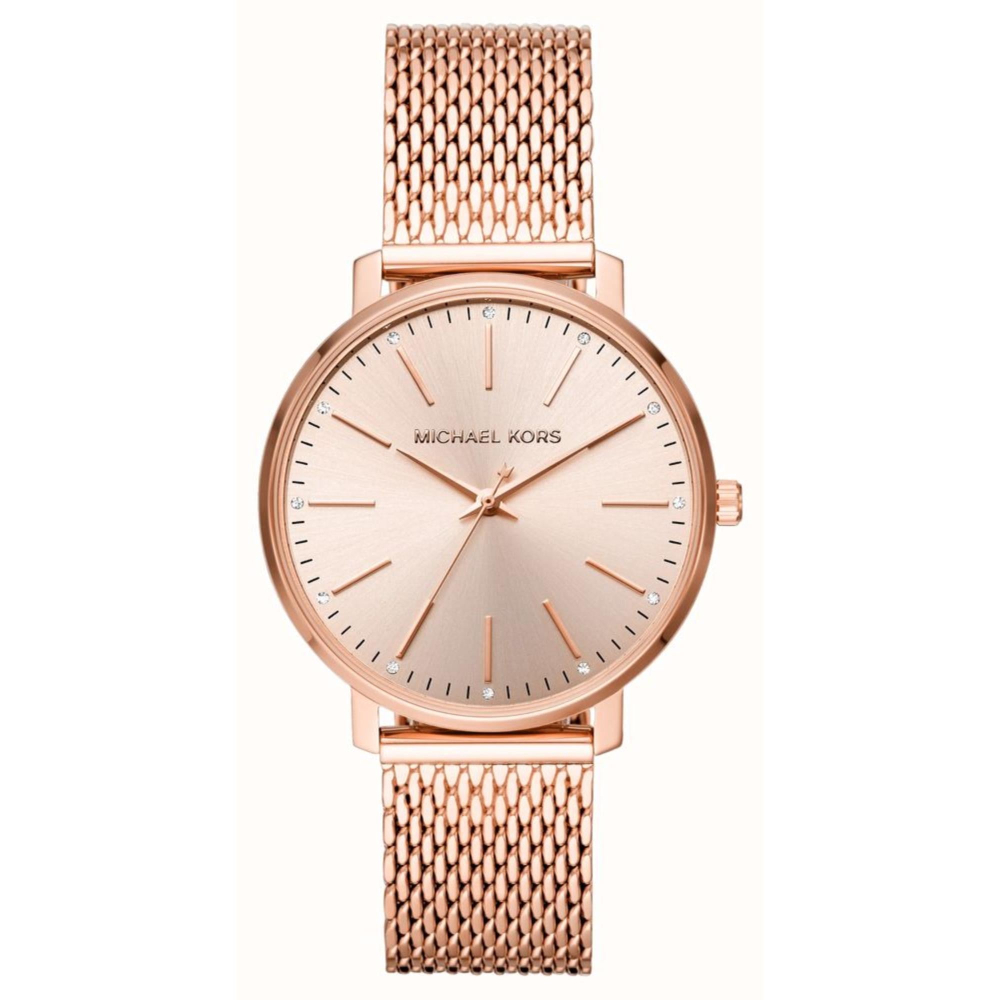 Michael Kors Pyper Rose Gold-Tone Stainless Steel Rose Gold Dial Women's Watch MK4340
