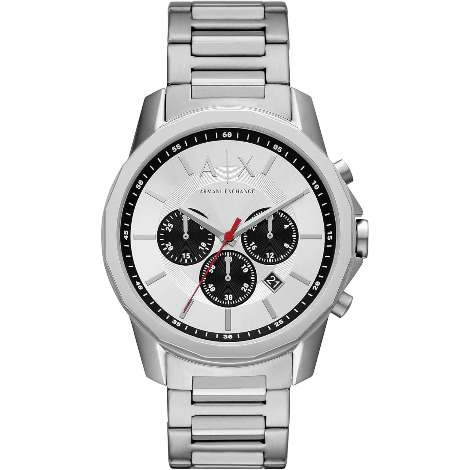 Armani Exchange Chronograph Quartz Silver Dial Steel Strap Men’s Watch AX1742