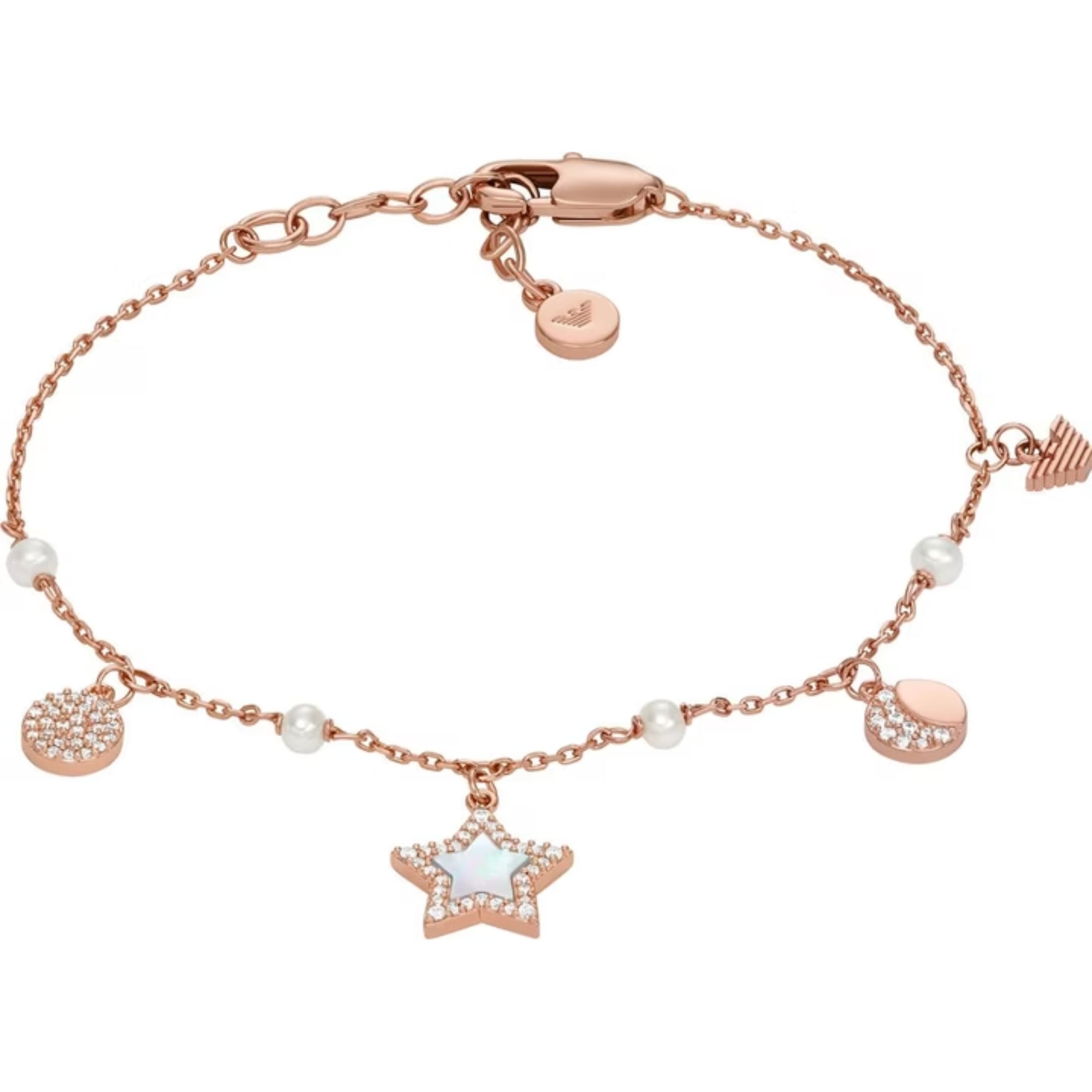 Emporio Armani Rose Gold-Tone Brass Station Bracelet EGS3107221