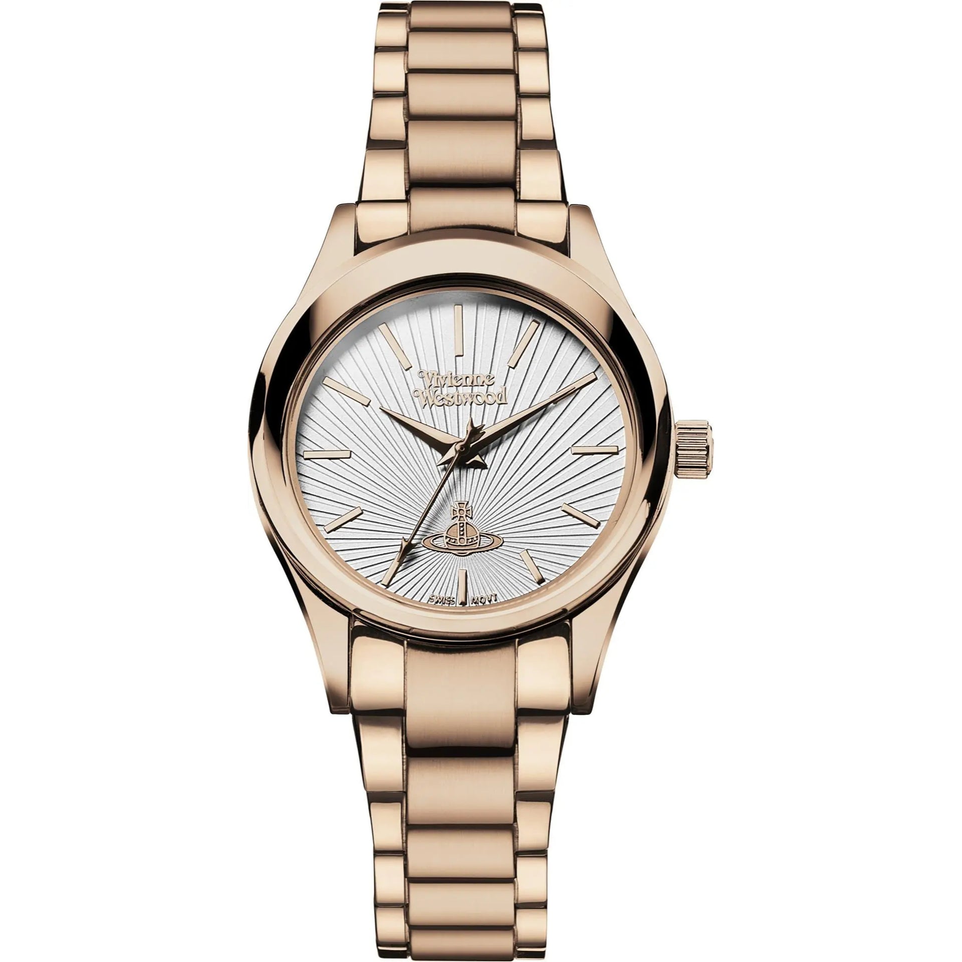 Holloway Rose Gold Silver Dial Watch VV111RS