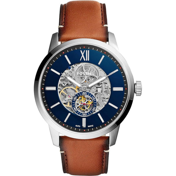 Fossil Townsman Automatic Light Brown Leather Blue Dial Men's Watch ME3154