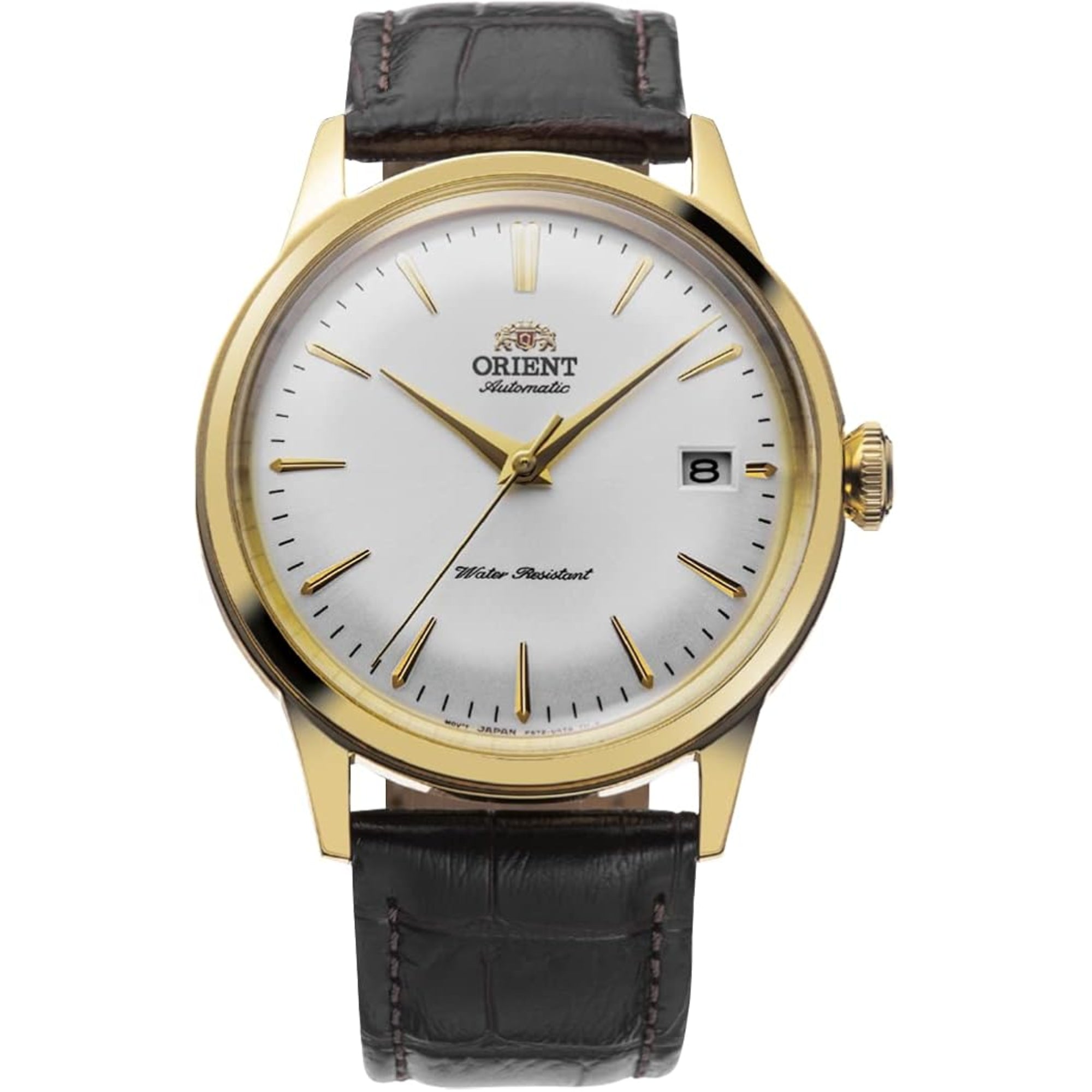 Orient Bambino Version 7 Classic Vintage Style White Dial Brown Leather Strap Unisex Dress Watch RA-AC0M01S30B