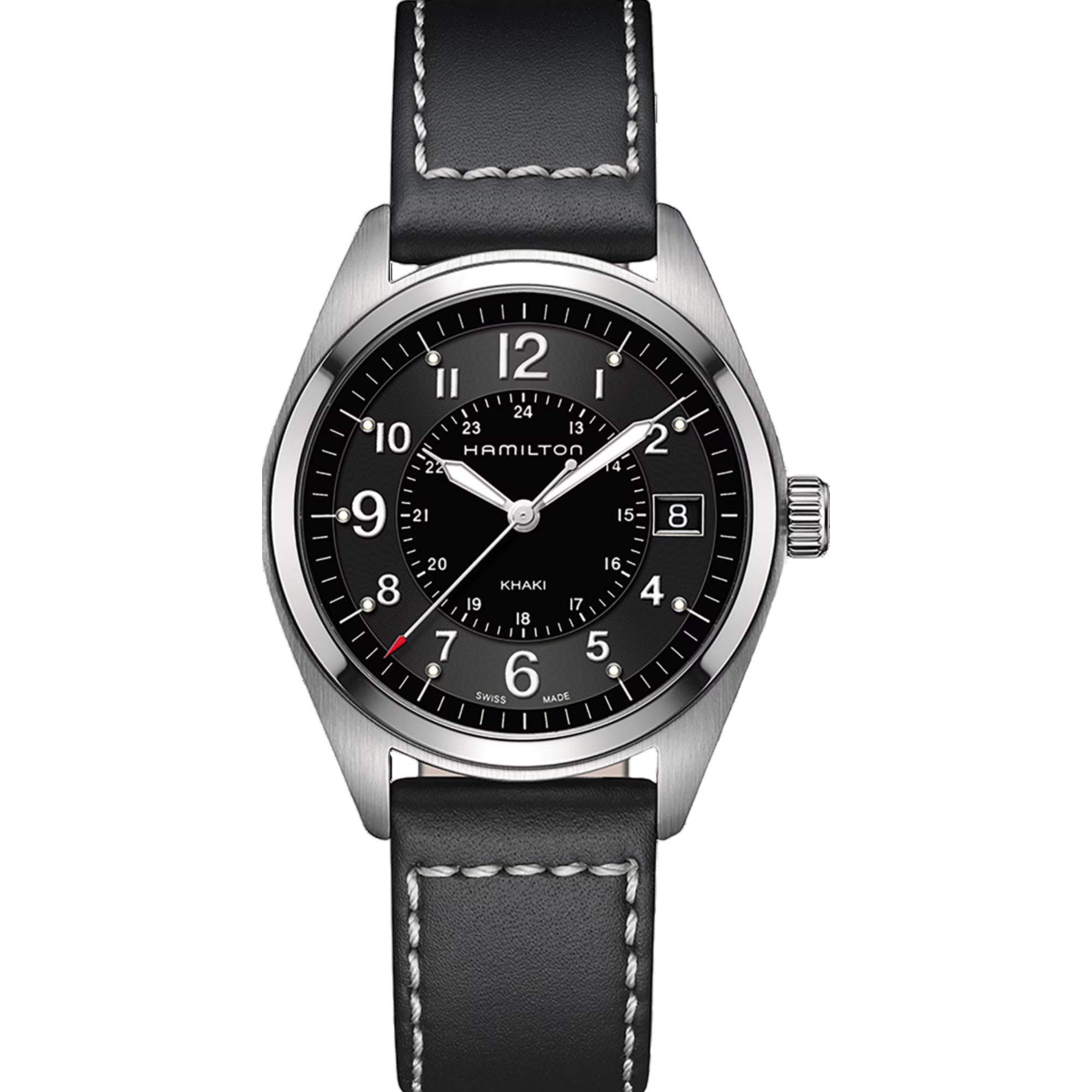 Hamilton Khaki Field Quartz Black Dial Black Leather Strap Men’s Watch H68551733