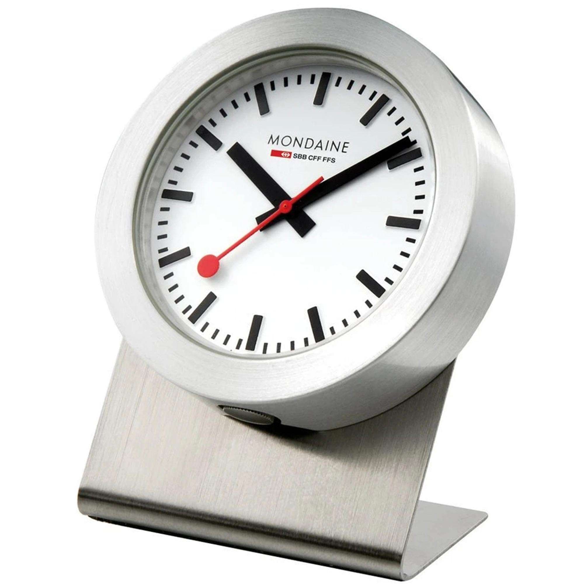 Mondaine Aluminum Case Clock A660.30318.81SBB 50mm