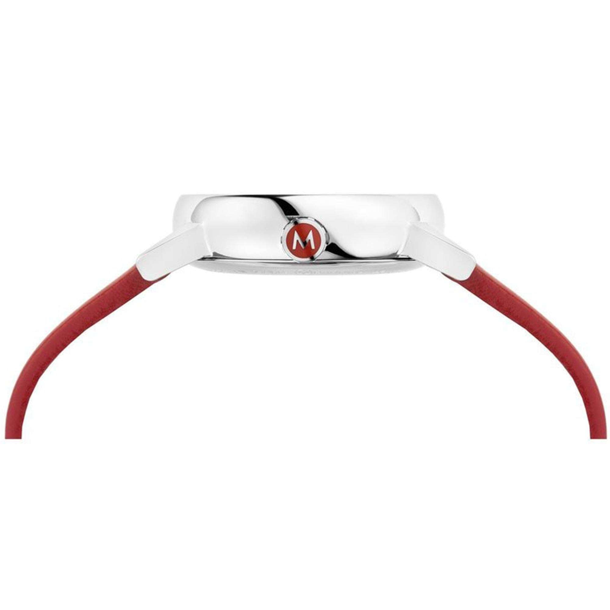 Mondaine evo2 Stainless Steel Case Red Leather Strap 30mm Ladies’ Watch MSE.30210.LC