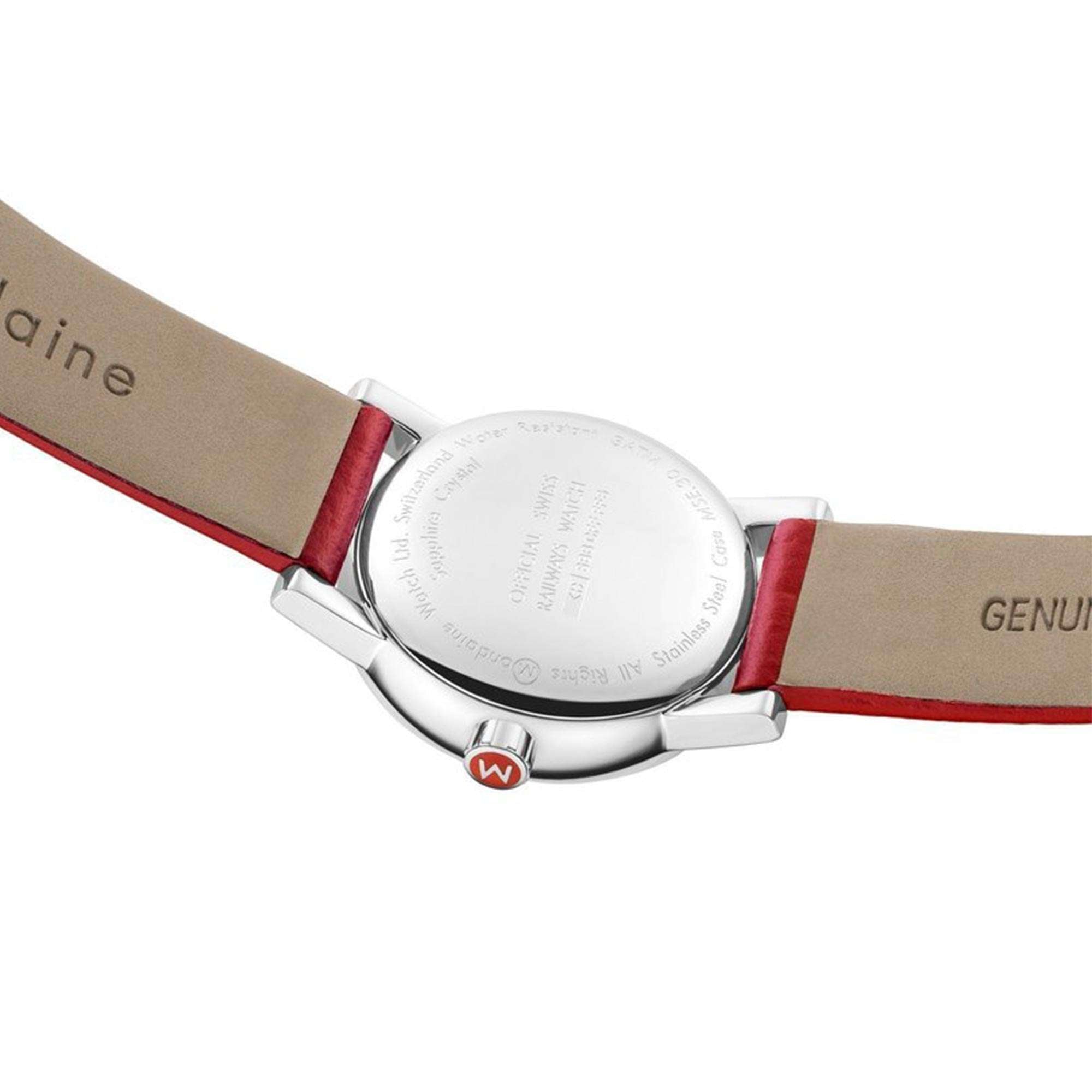 Mondaine evo2 Stainless Steel Case Red Leather Strap 30mm Ladies’ Watch MSE.30210.LC