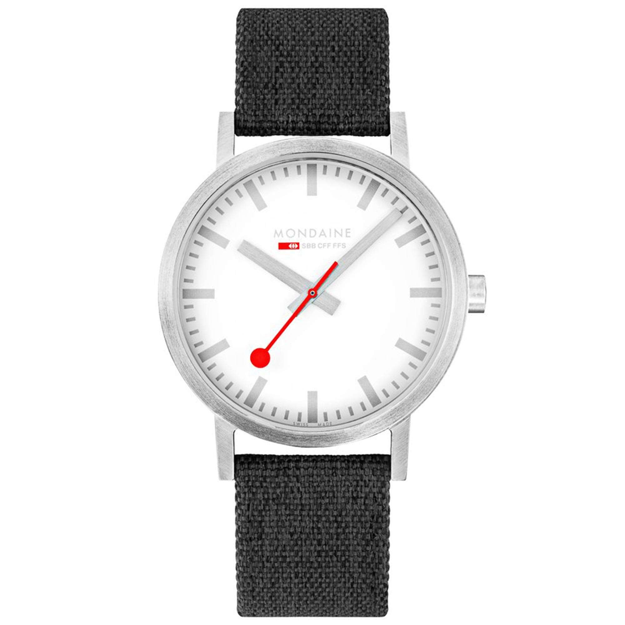 Mondaine Classic Quartz White Dial Grey Textile Strap Men's Watch A660.30360.17SBB