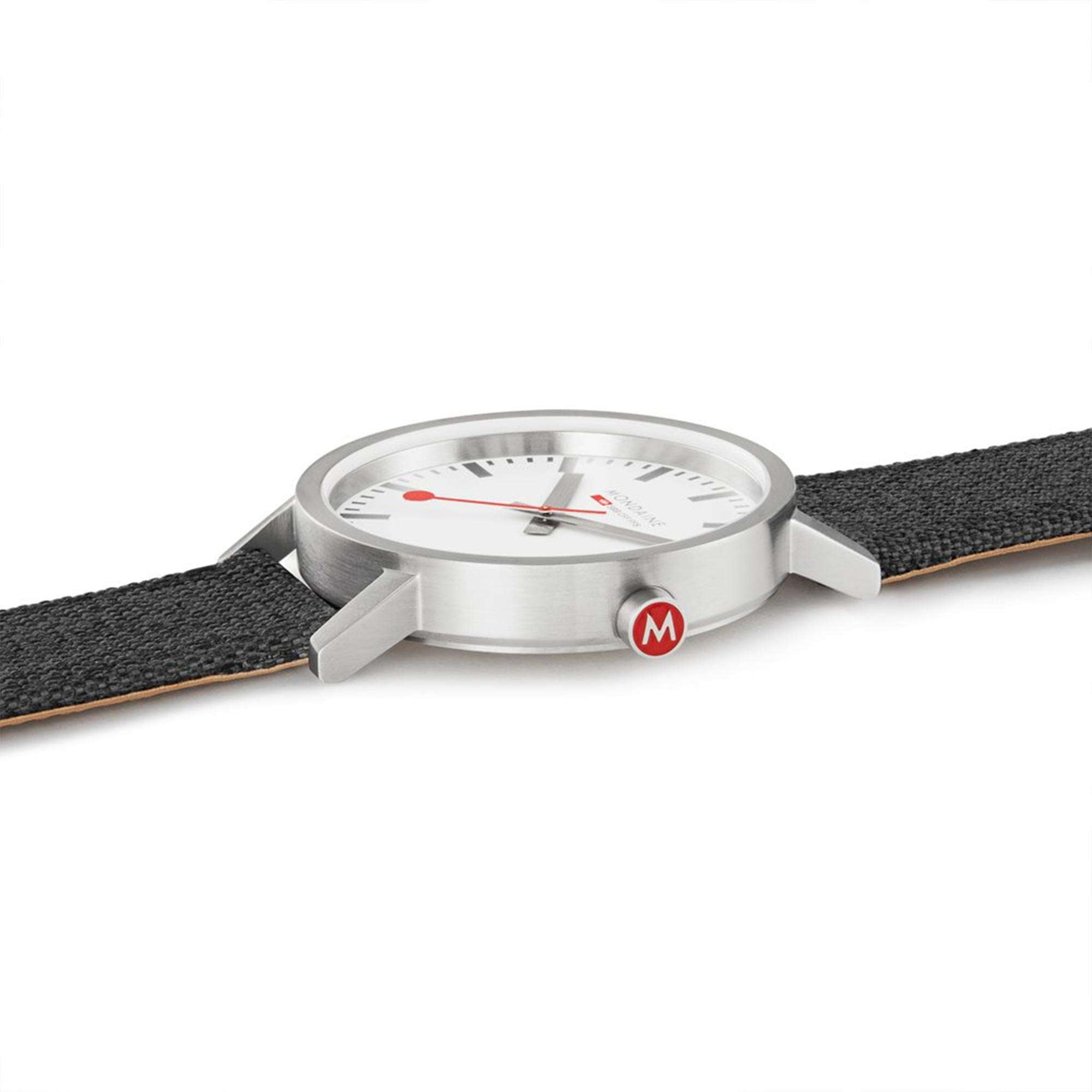 Mondaine Classic Quartz White Dial Grey Textile Strap Men's Watch A660.30360.17SBB