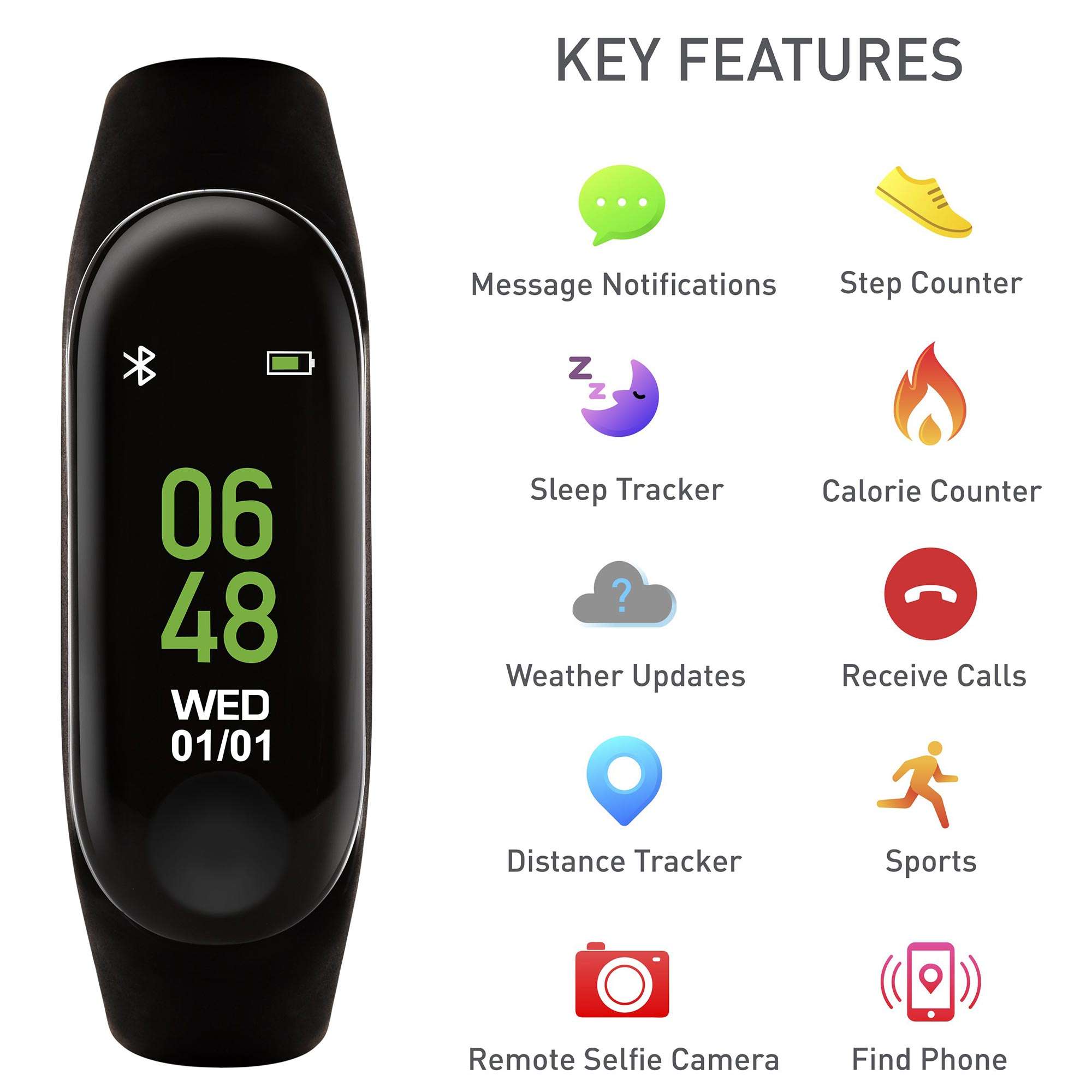 Reflex Active Series 01 Quartz Black Dial Black Silicone Strap Ladies Smartwatch RA01-2001
