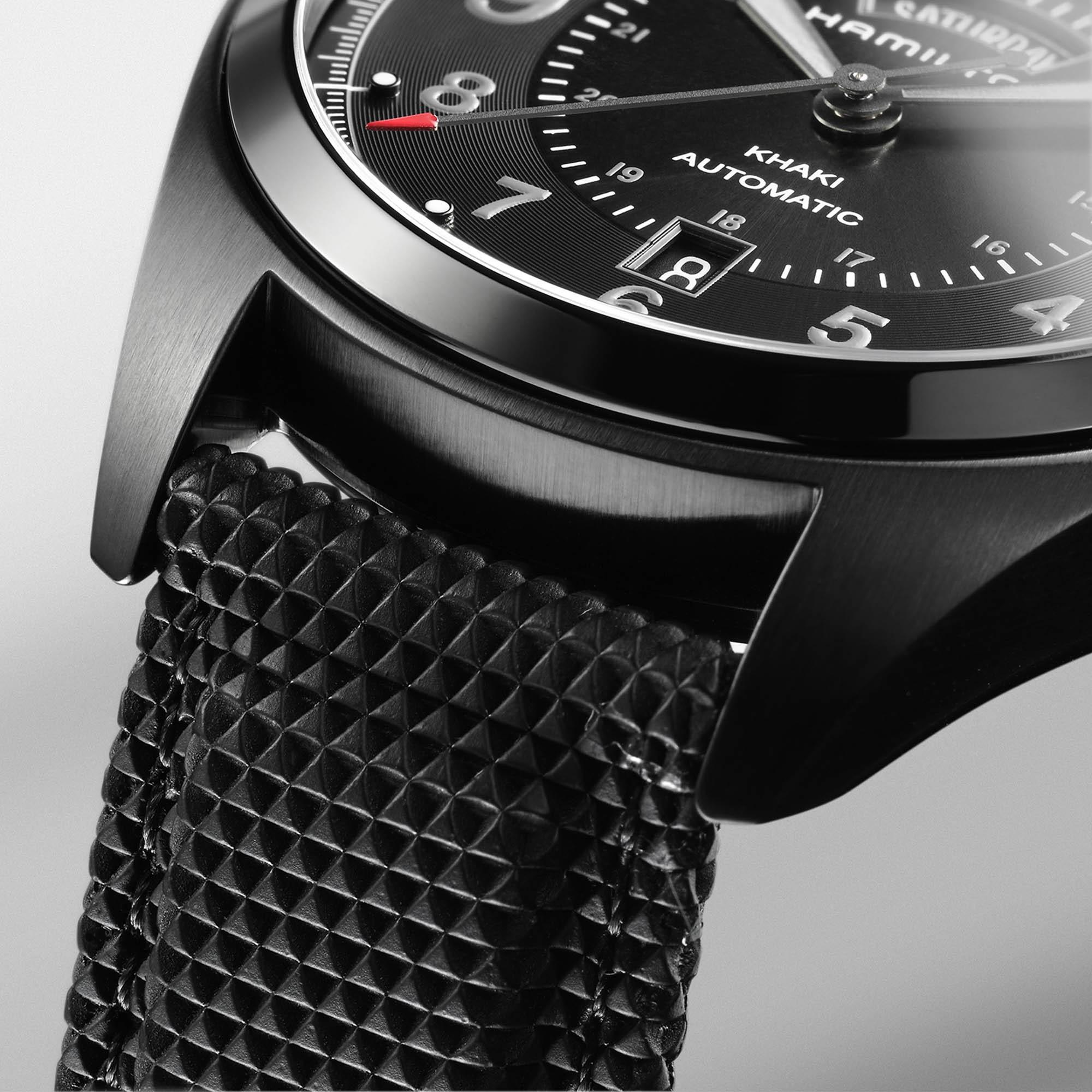 Hamilton Khaki Field Automatic Black Dial Synthetic Strap Men's Watch H70695735