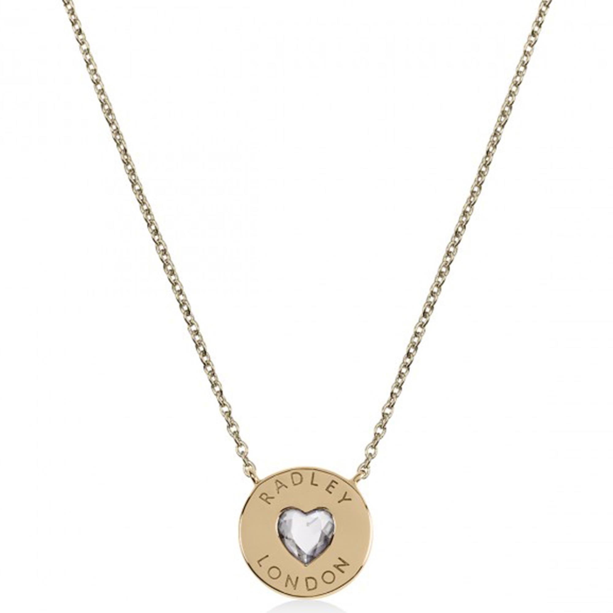 Radley Jewellery Sterling Silver 18ct Gold Plated Heart Disc Necklace RYJ2136