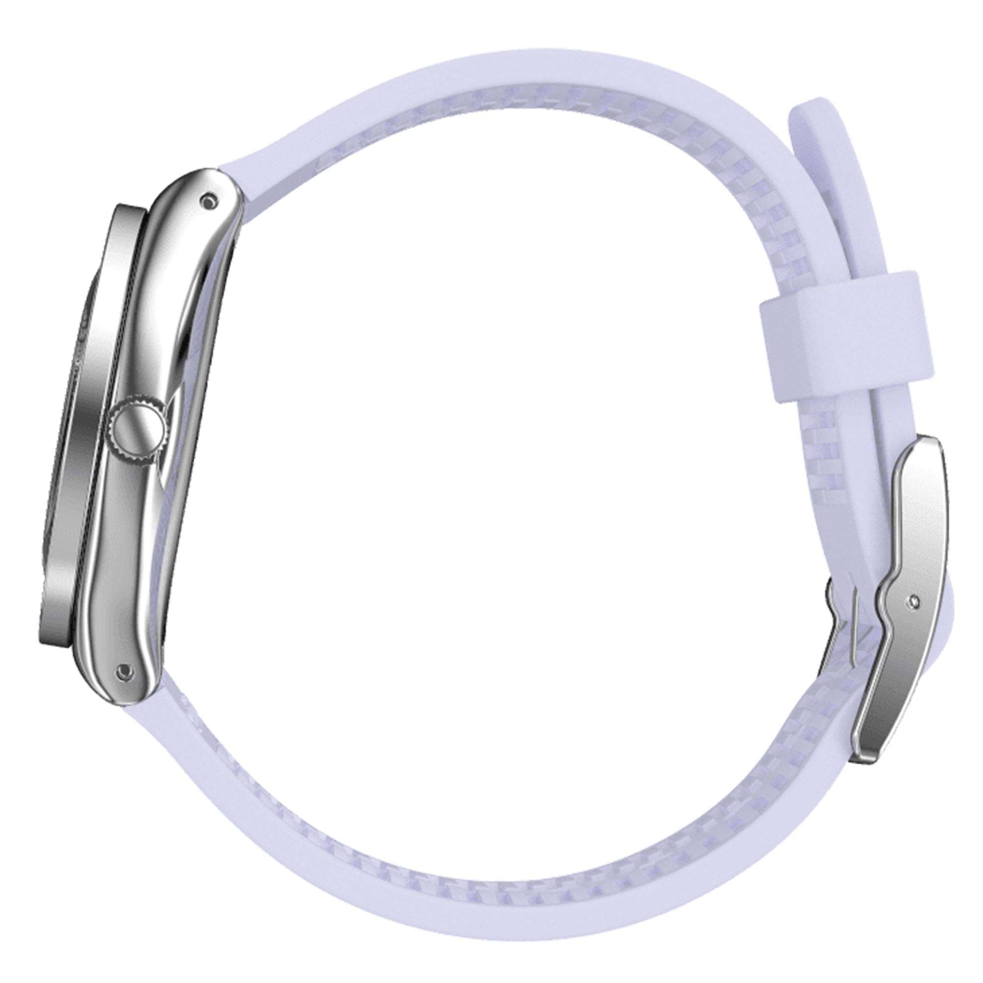 Swatch Lovely Lilac Quartz Grey Dial Purple Silicone Strap Ladies Watch YLS216