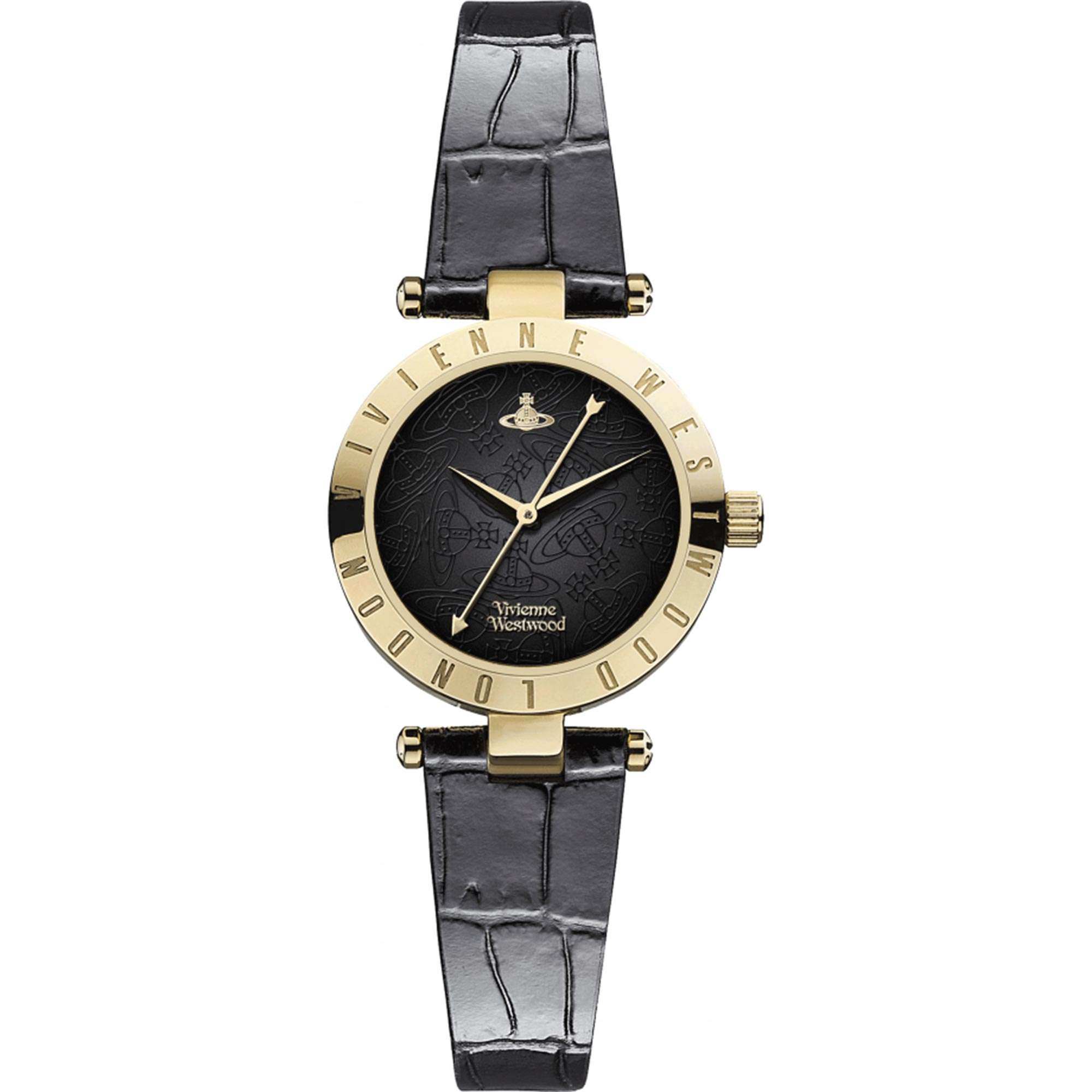 Vivienne Westwood Exclusive Westbourne II Quartz Black Dial Black Leather Strap Ladies Watch VV092BKBK