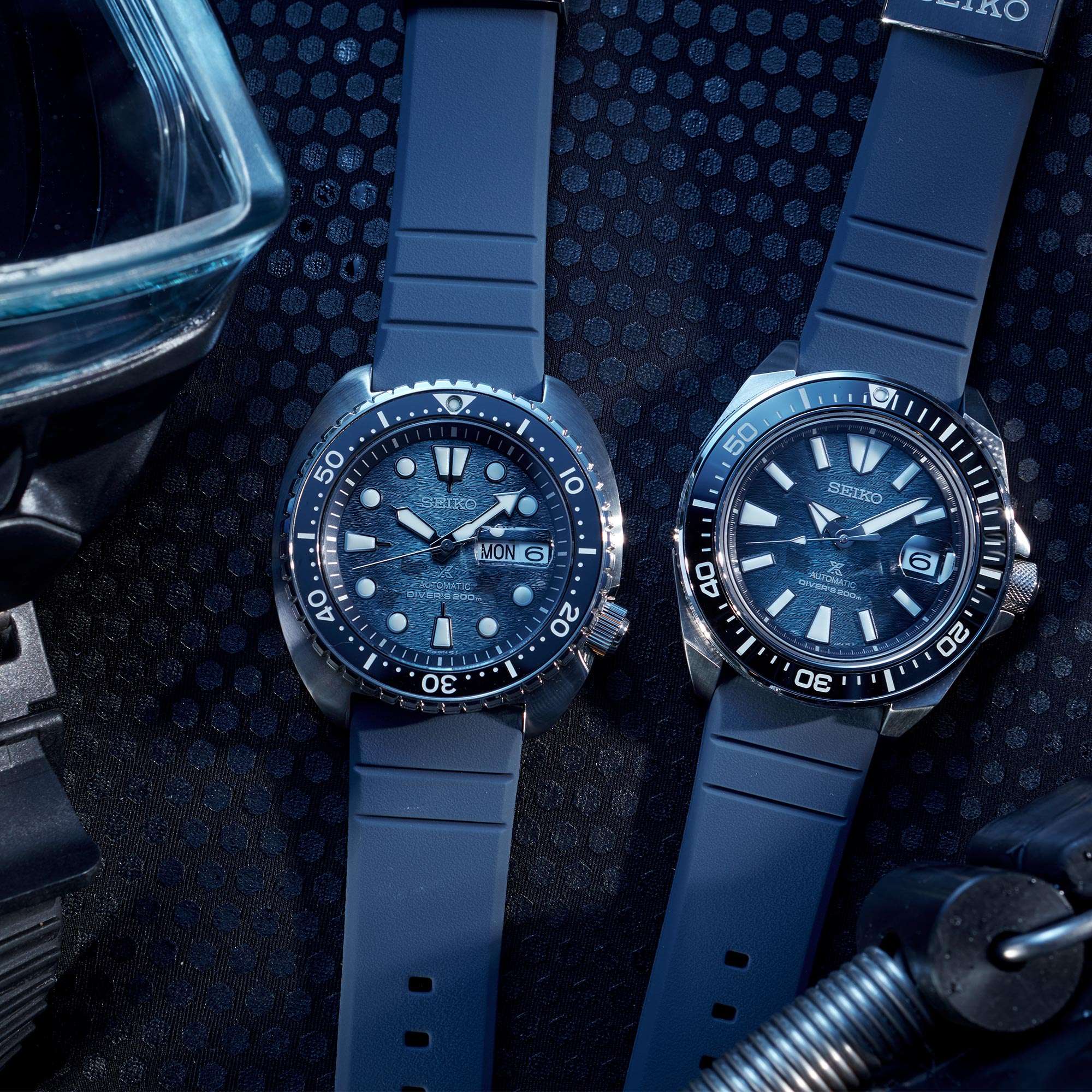 Seiko Prospex Save The Ocean 'King Turtle' Automatic Blue Dial Silicone Strap Men's Watch SRPF77K1