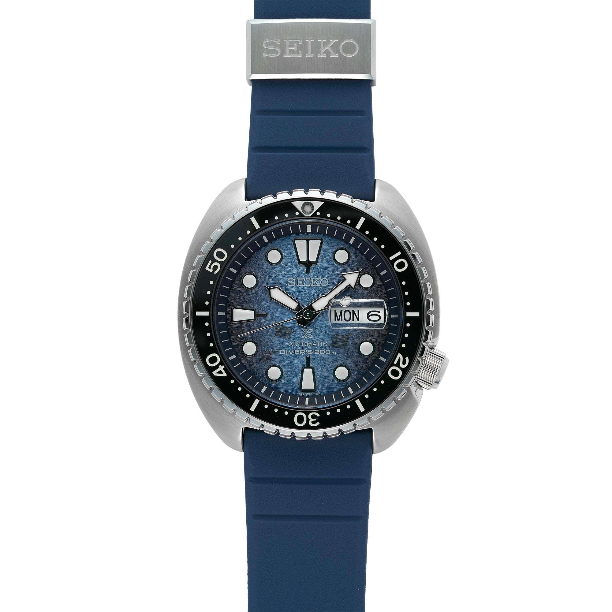Seiko Prospex Save The Ocean 'King Turtle' Automatic Blue Dial Silicone Strap Men's Watch SRPF77K1