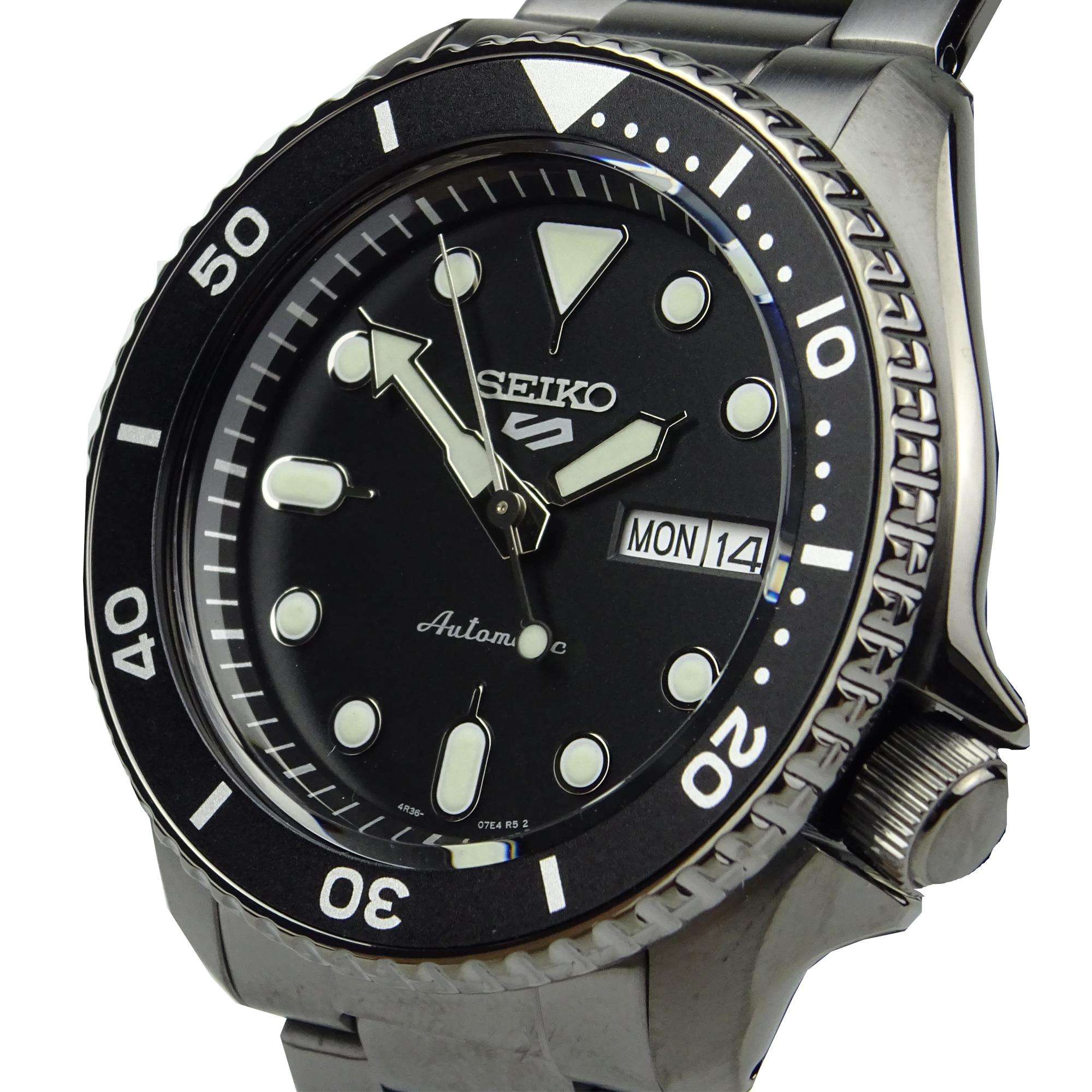 Seiko 5 Sports Automatic Black Dial Stainless Steel Bracelet Men's Watch SRPD65K1