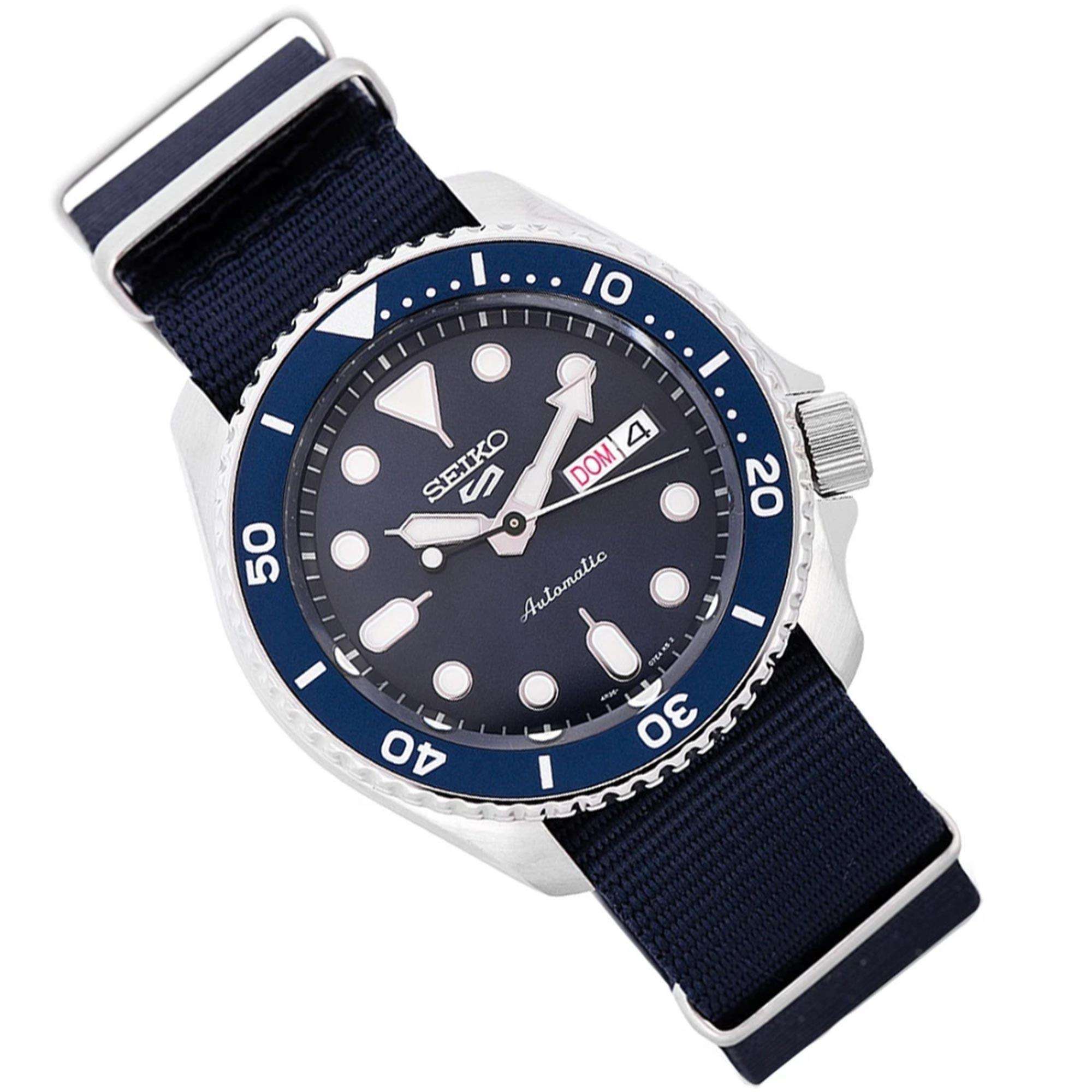Seiko 5 Sports Blue Dial Canvas Strap Automatic Men's Watch SRPD51K2