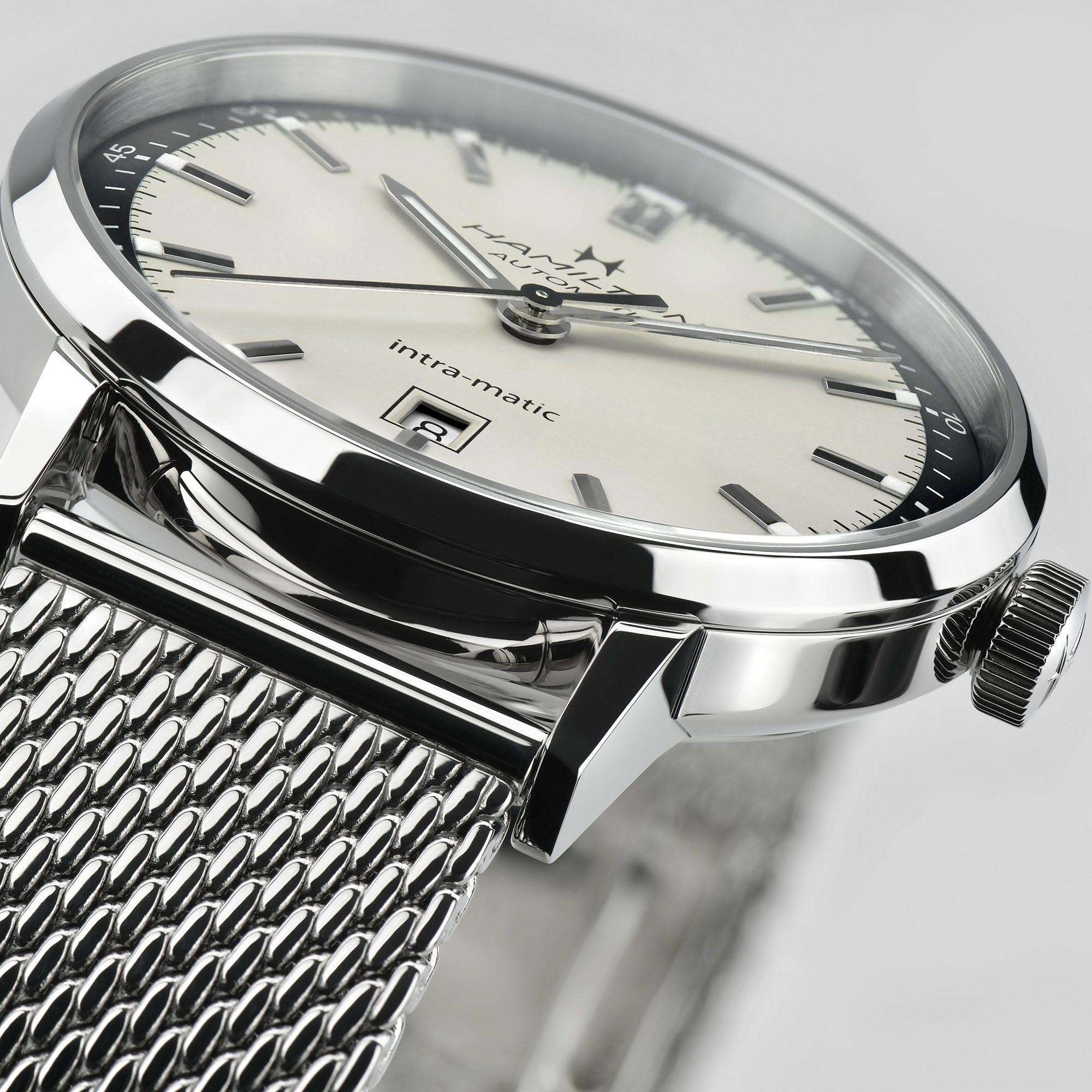 Hamilton American Classic 40mm White Dial Steel Mens Automatic Watch H38425120