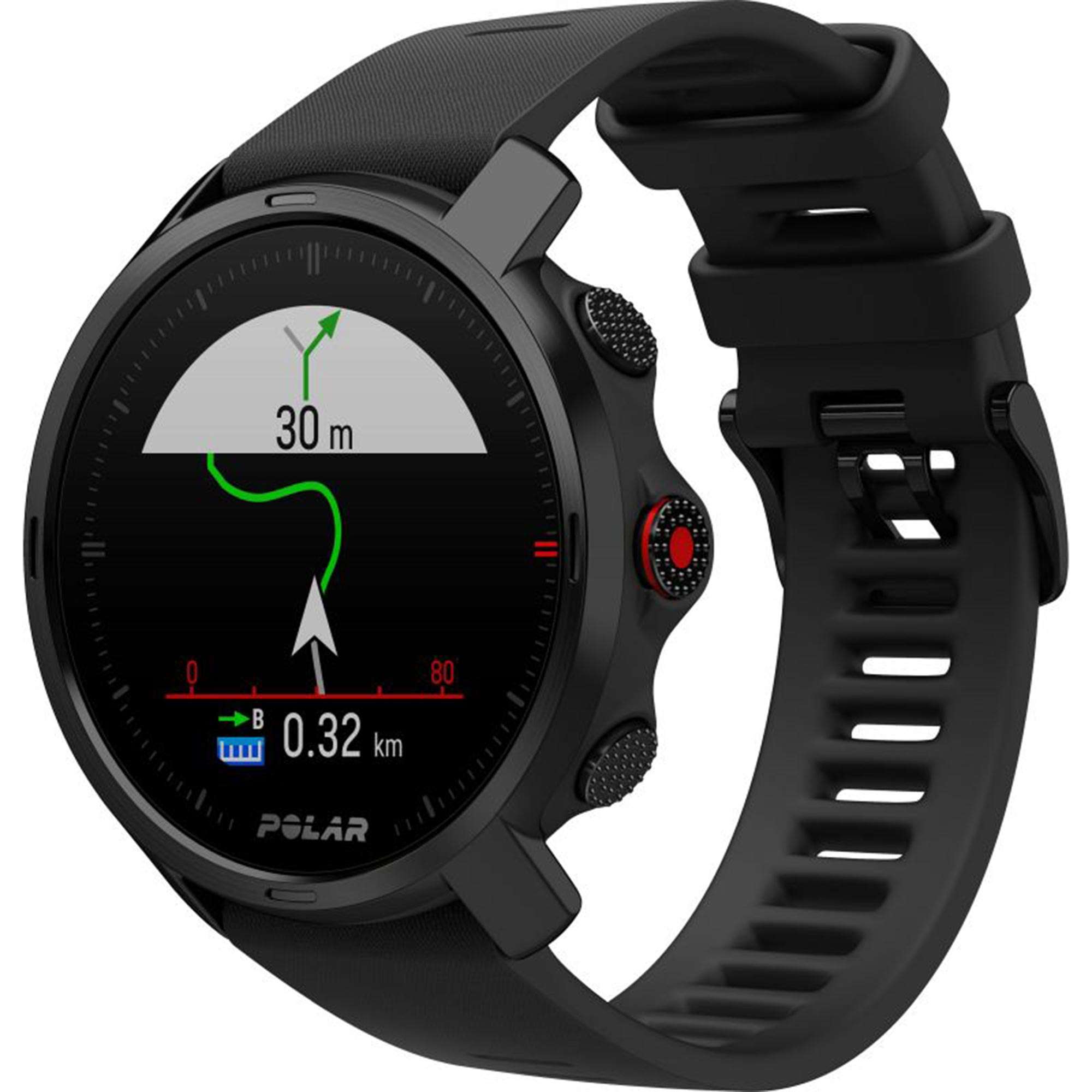 Polar Grit X Quartz Digital Dial Black Rubber Strap Smartwatch 90081734