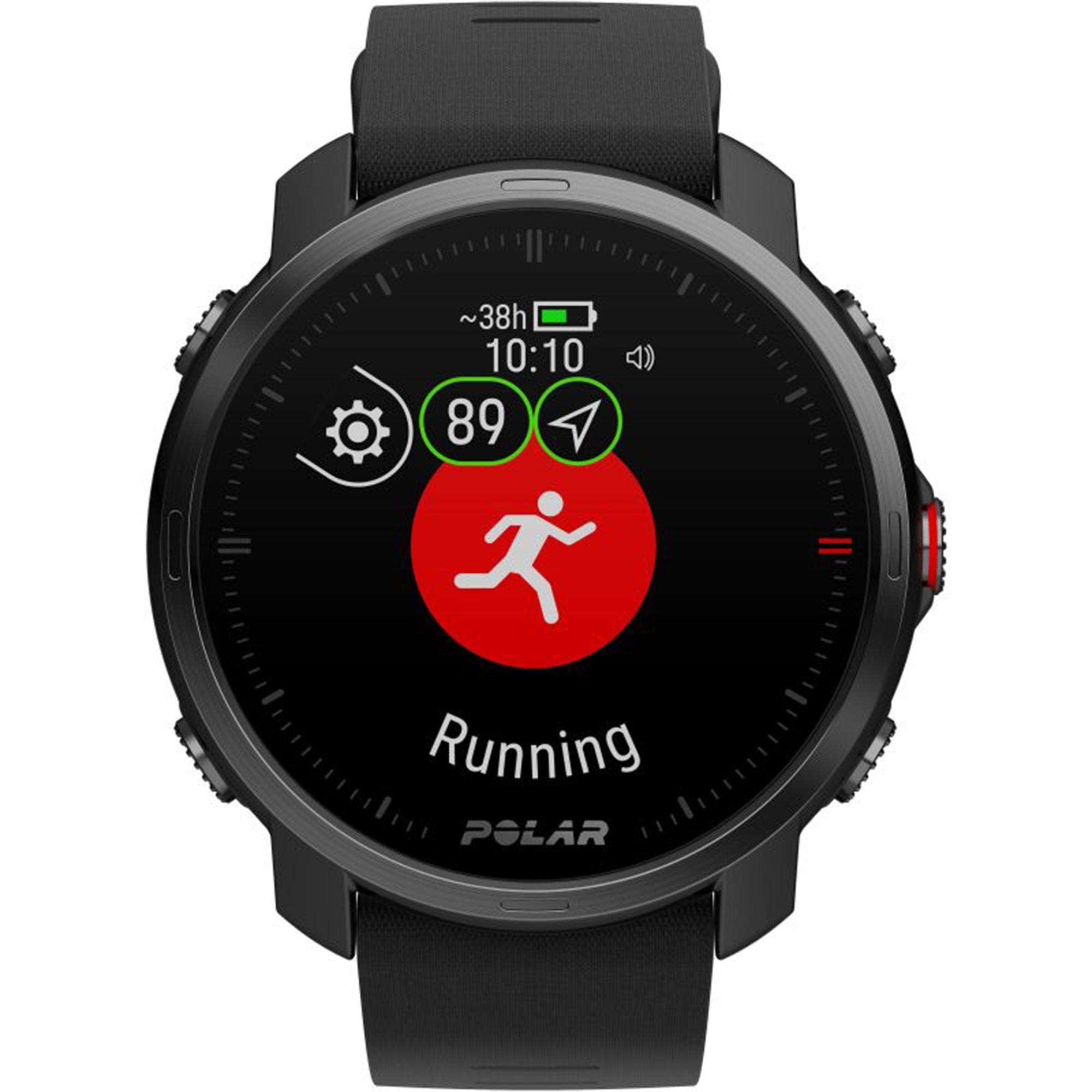 Polar Grit X Quartz Digital Dial Black Rubber Strap Smartwatch 90081734