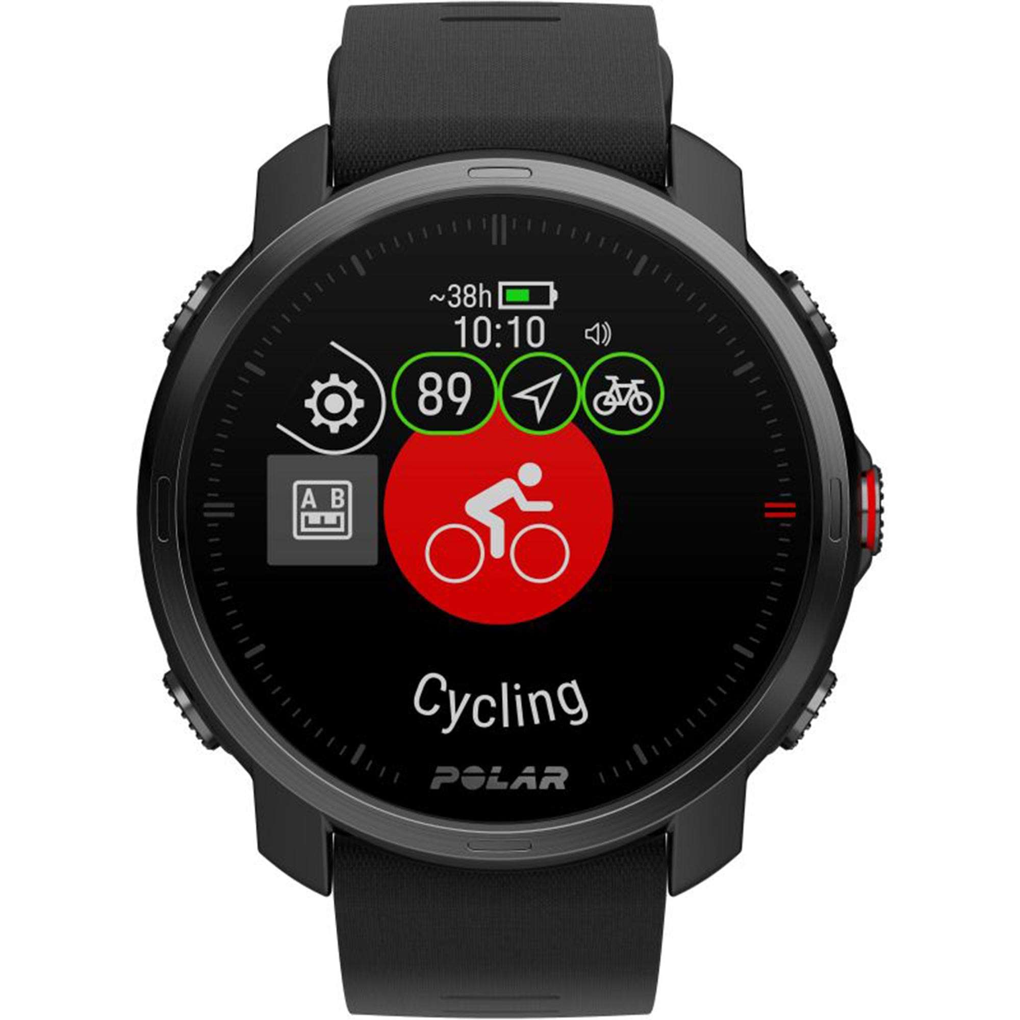 Polar Grit X Quartz Digital Dial Black Rubber Strap Smartwatch 90081734