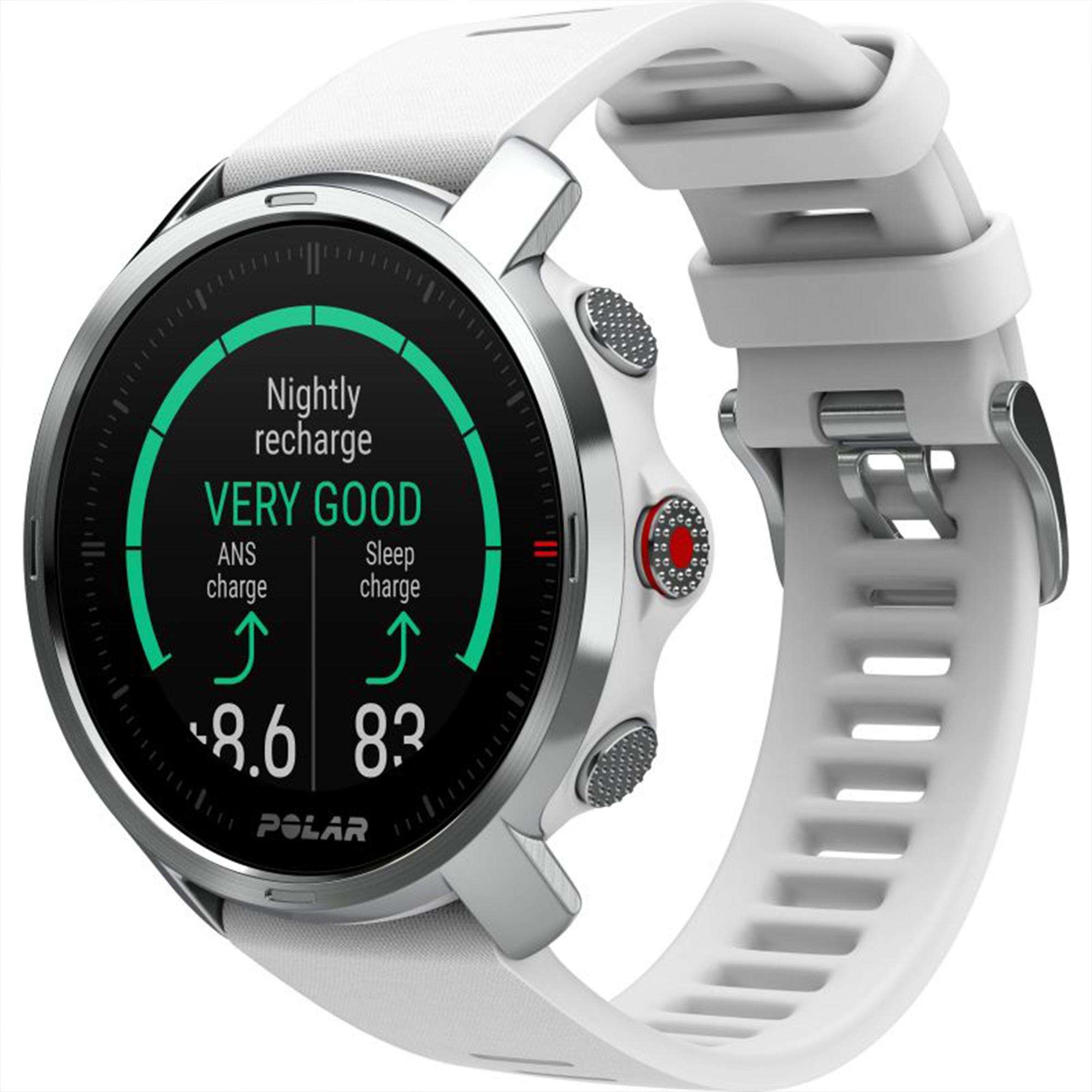 Polar Grit X Quartz Digital Dial White Rubber Strap Smartwatch 90081735