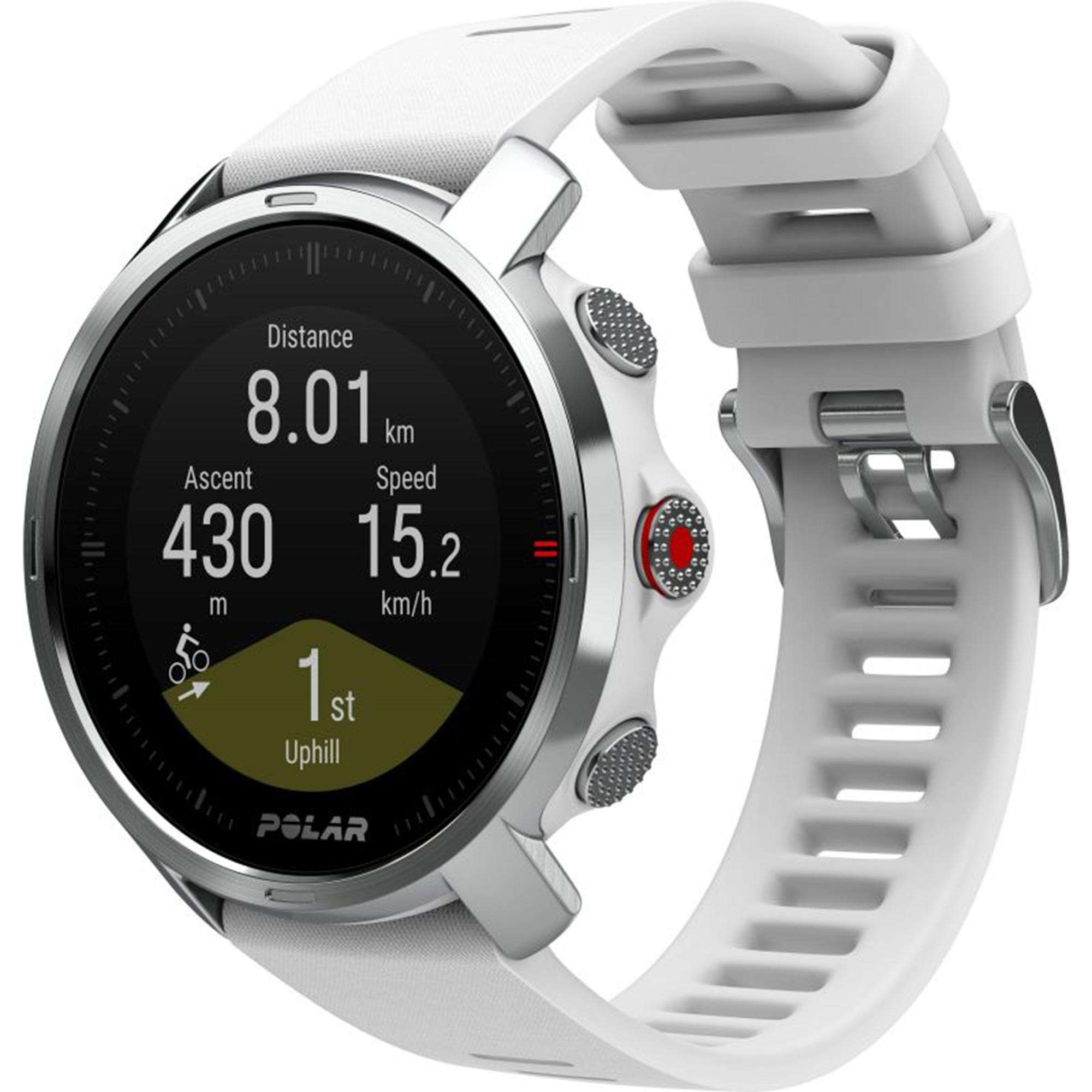 Polar Grit X Quartz Digital Dial White Rubber Strap Smartwatch 90081735