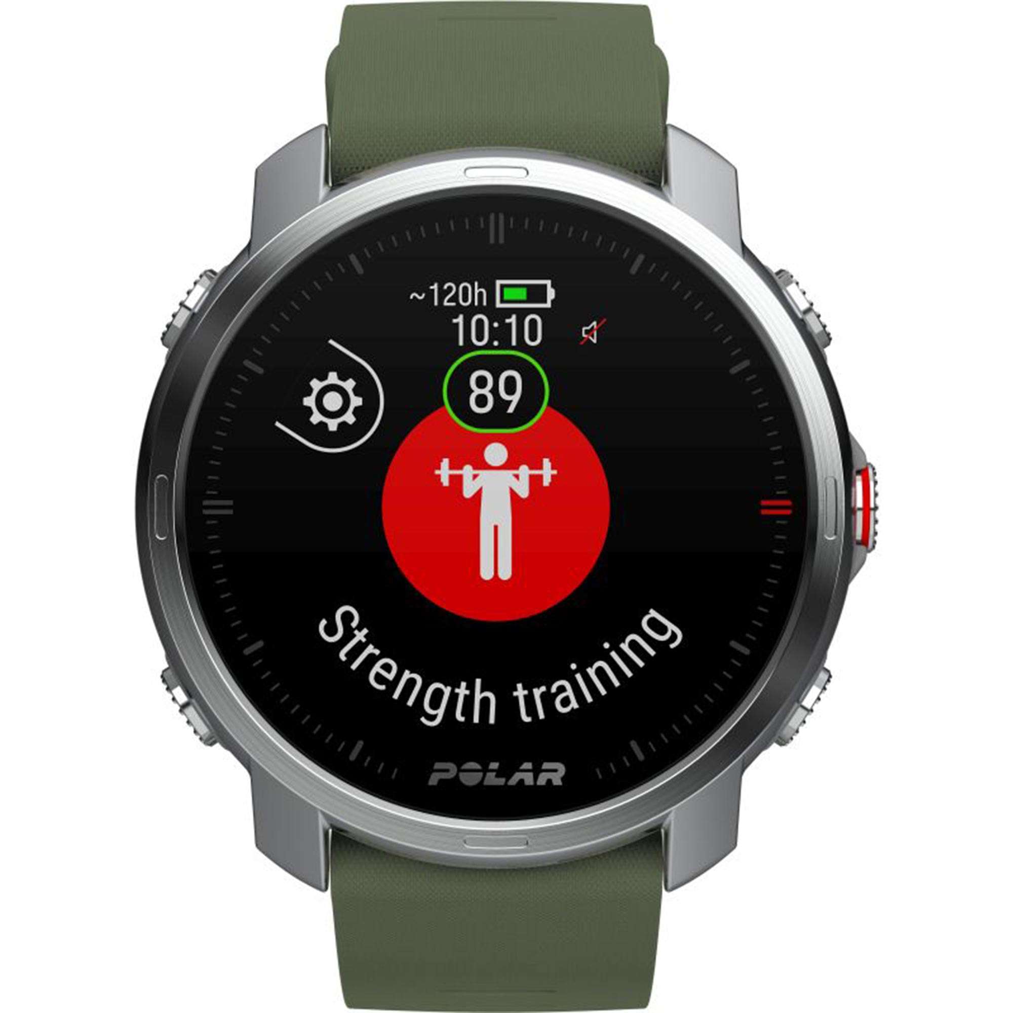 Polar Grit X Quartz Digital Dial Green Rubber Strap Smartwatch 90081737