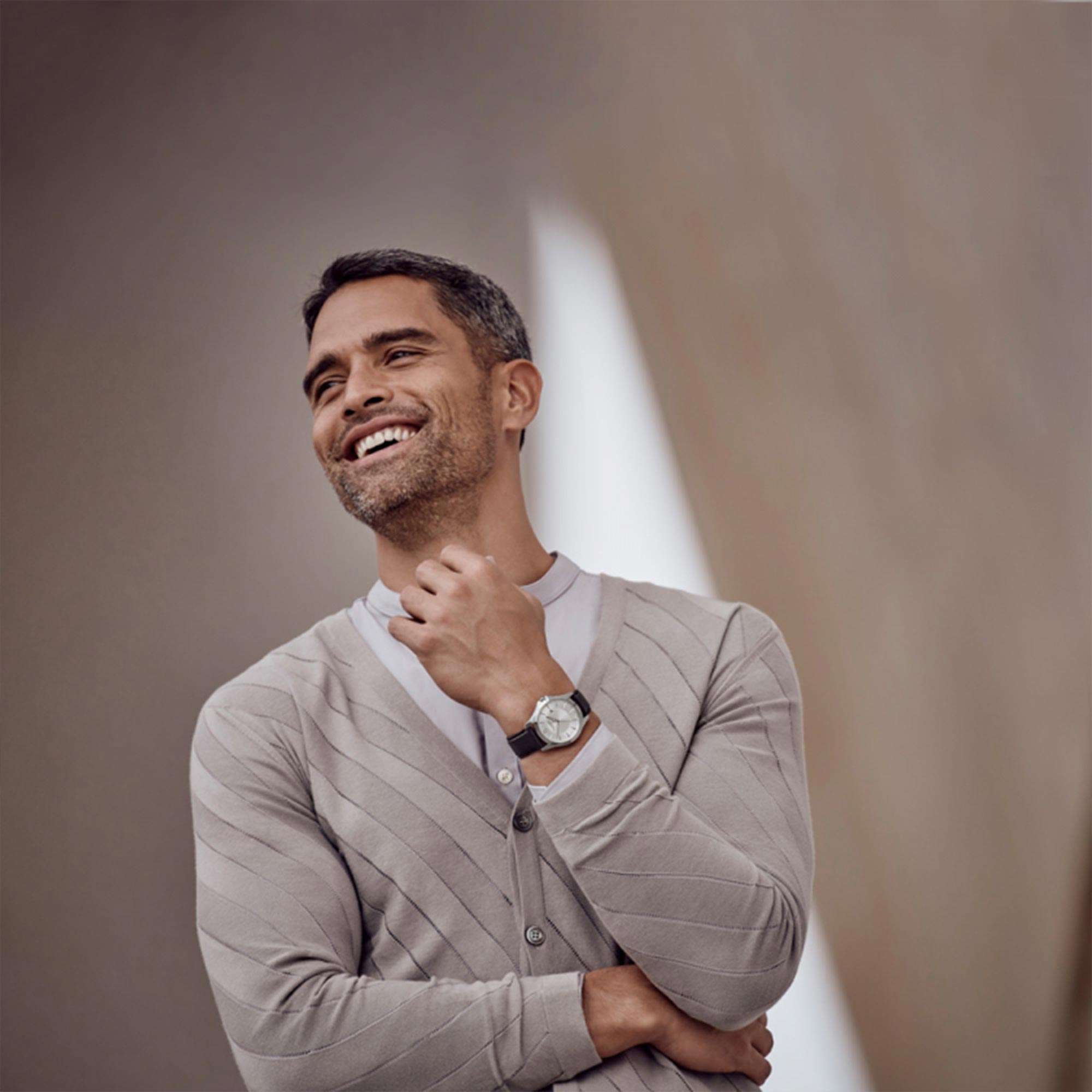 Victorinox Alliance Quartz Silver Dial Black Leather Strap Watch 241905