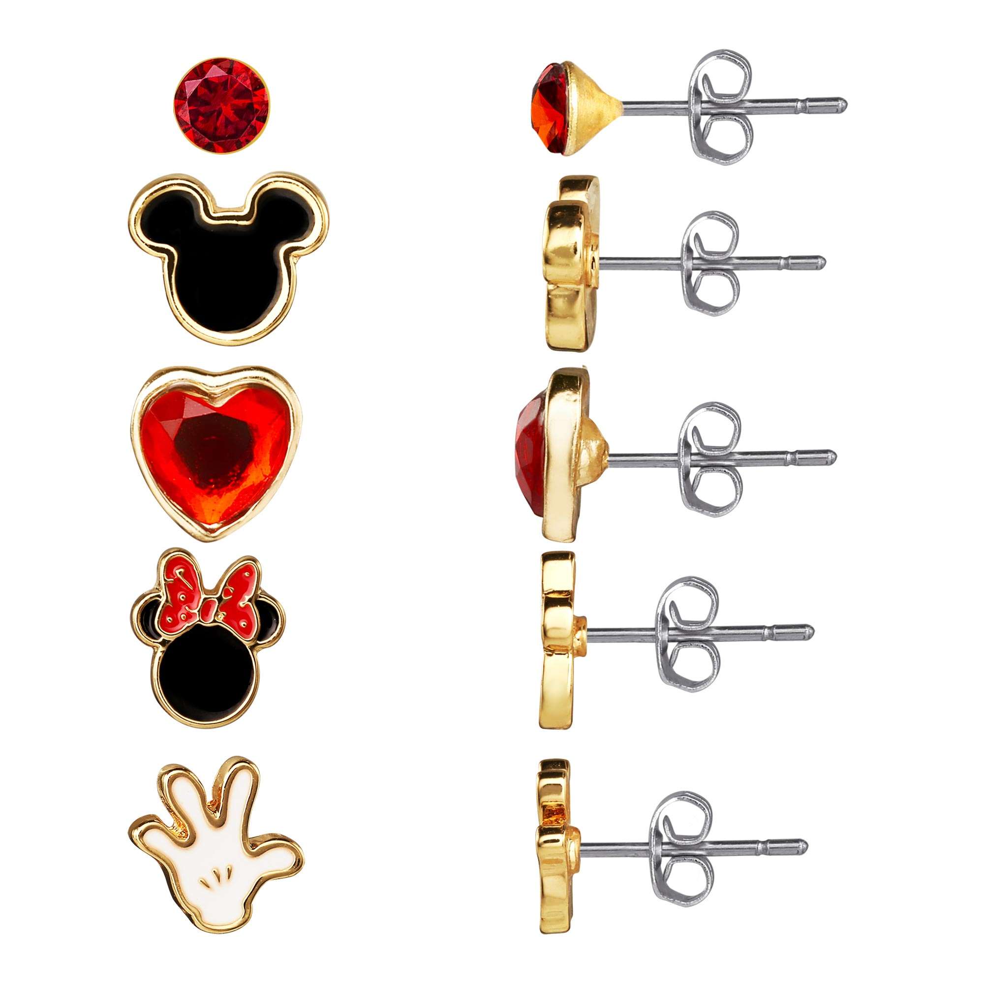Disney Five Mickey Mouse Earrings Set Ladies Jewellery SH00415YL