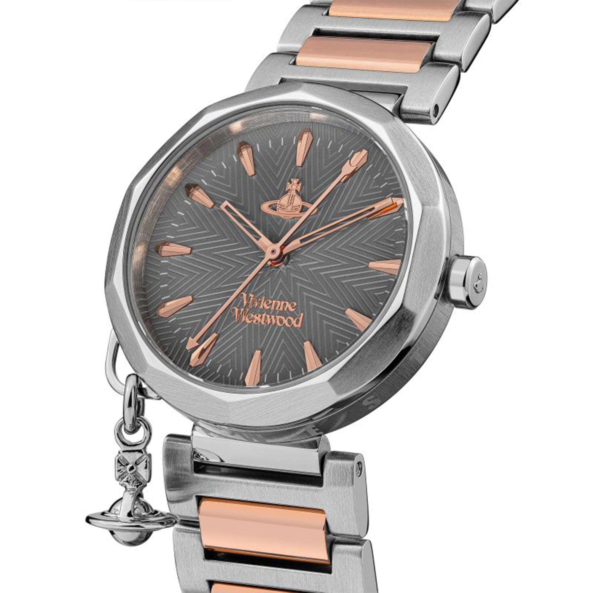 Vivienne Westwood Poplar Quartz Movement Grey Dial Stainless Steel Bracelet Ladies Watch VV246GYSR