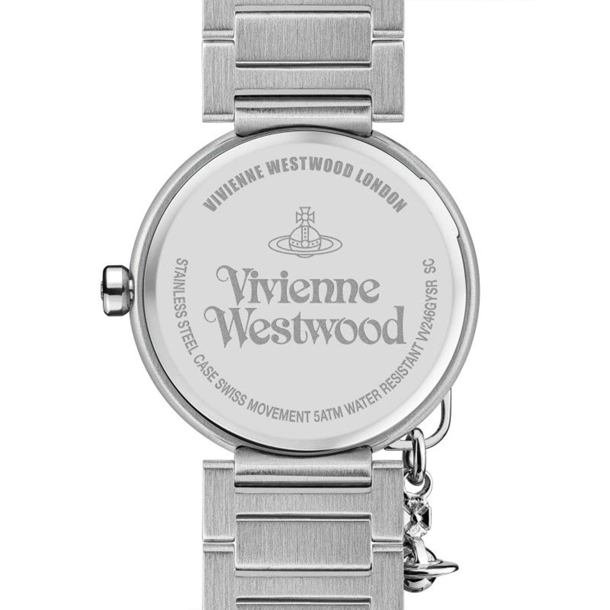 Vivienne Westwood Poplar Quartz Movement Grey Dial Stainless Steel Bracelet Ladies Watch VV246GYSR
