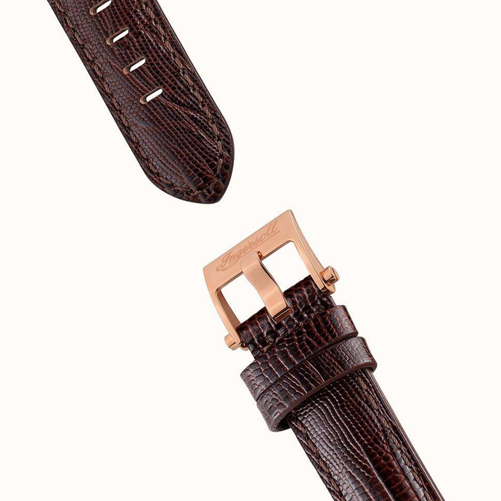 Ingersoll The Grafton Automatic Blue Dial Brown Leather Strap Men's Watch I00703B