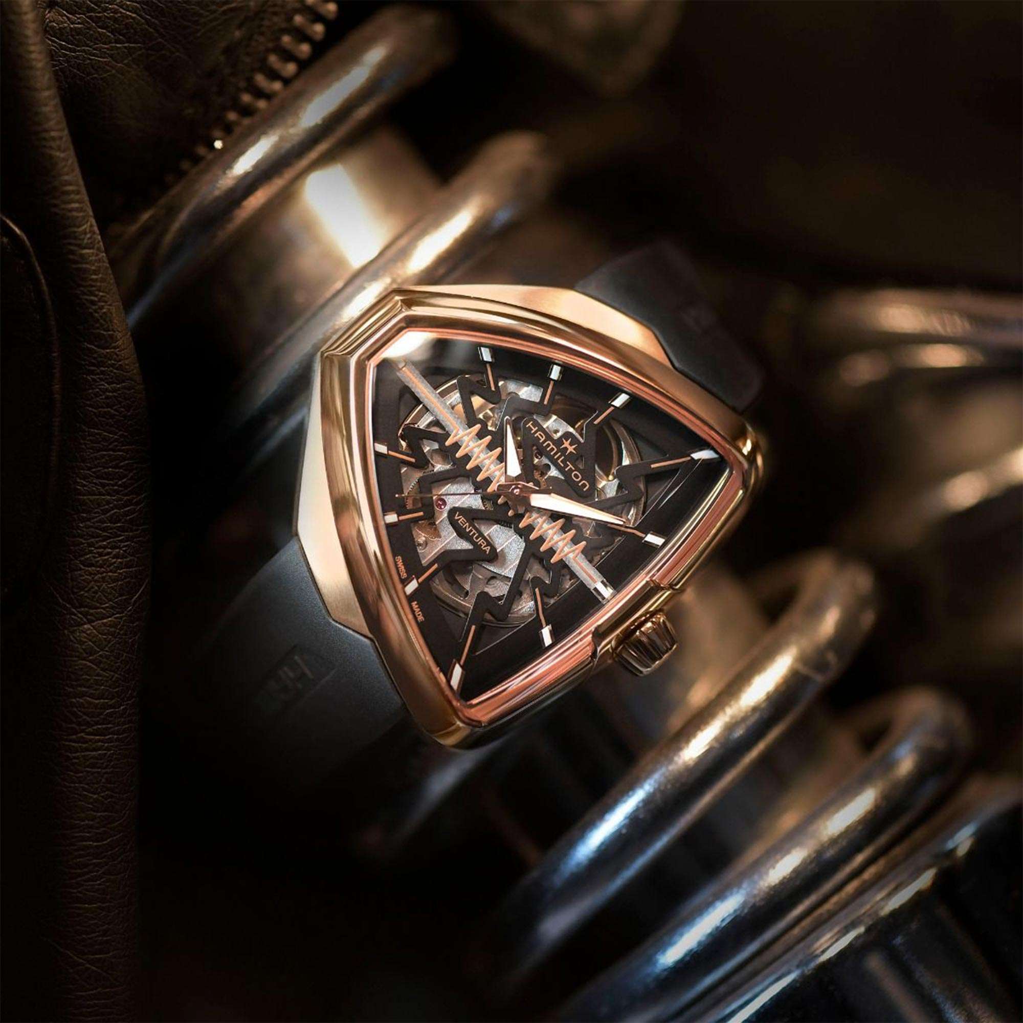 Hamilton Ventura Elvis80 Skeleton Auto Black Dial Rubber Strap Men’s Watch H24525331