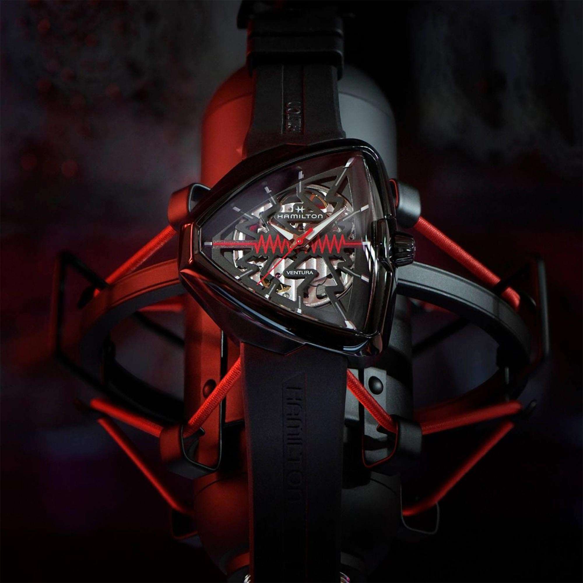 Hamilton Ventura Elvis80 Skeleton Automatic Black Dial Rubber Strap Men’s Watch H24535331