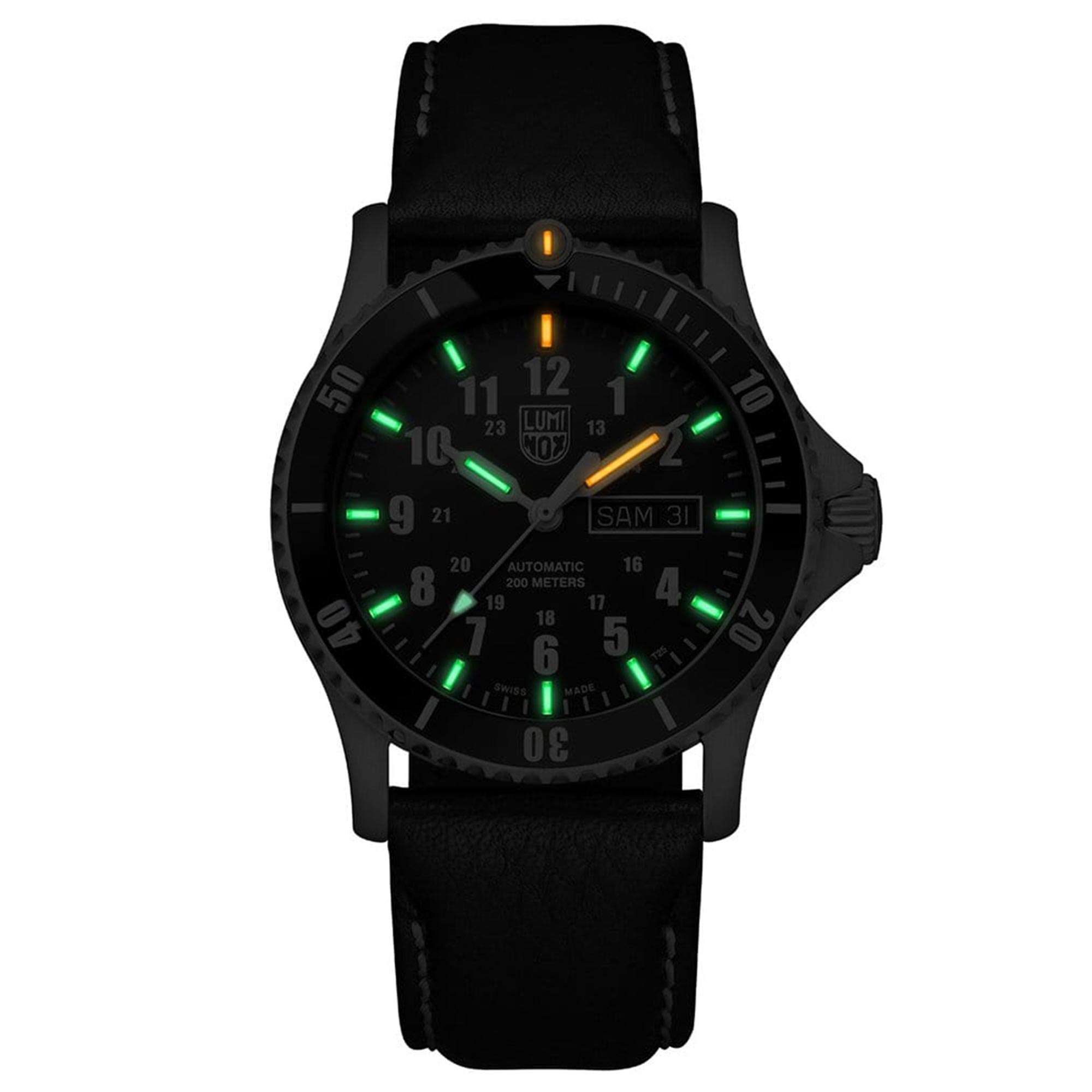Luminox Sport Timer 0920 Series Automatic Black Dial Leather Strap Men's Watch XS.0921