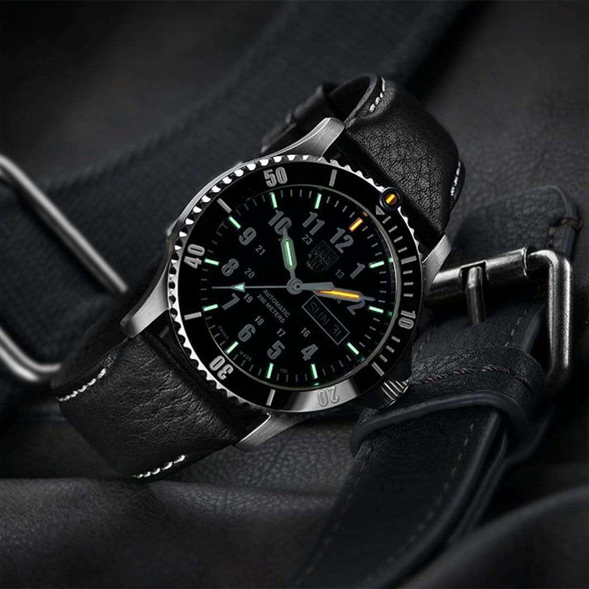 Luminox Sport Timer 0920 Series Automatic Black Dial Leather Strap Men's Watch XS.0921