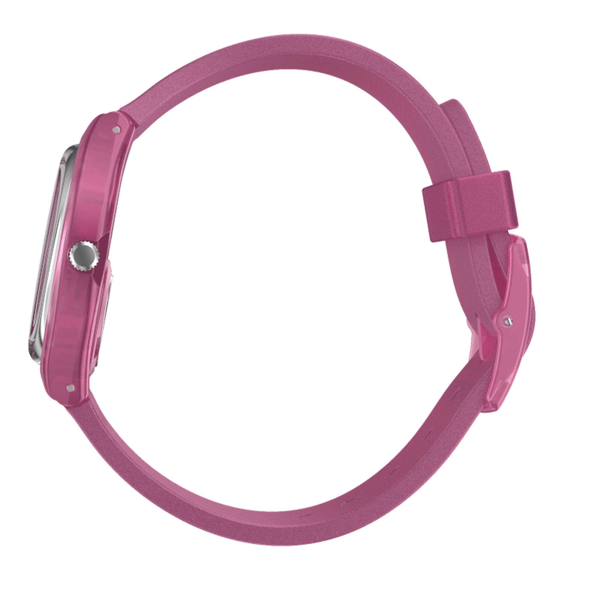 Swtach Original Gent Quartz Pink Dial Pink Silicone Strap GP170