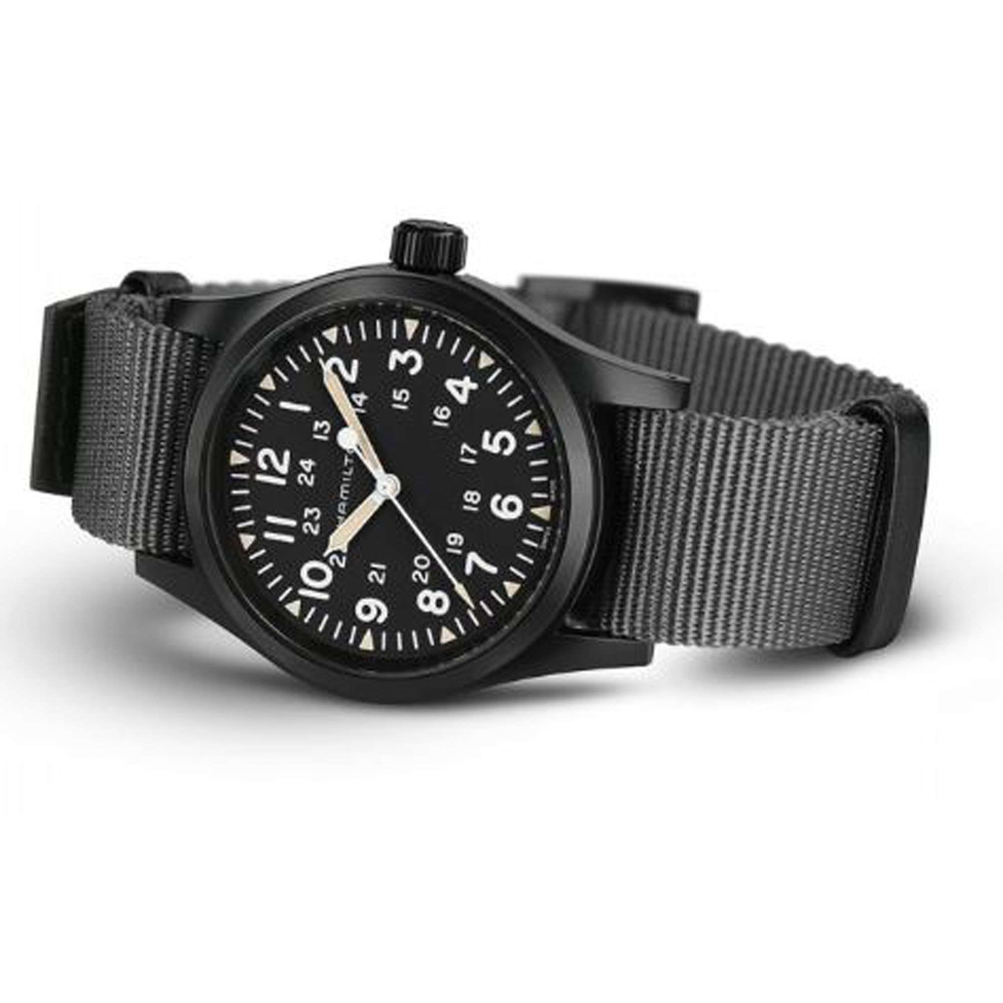 Hamilton Khaki Field Mechanical Black Dial Black NATO Strap Men's Watch H69409930