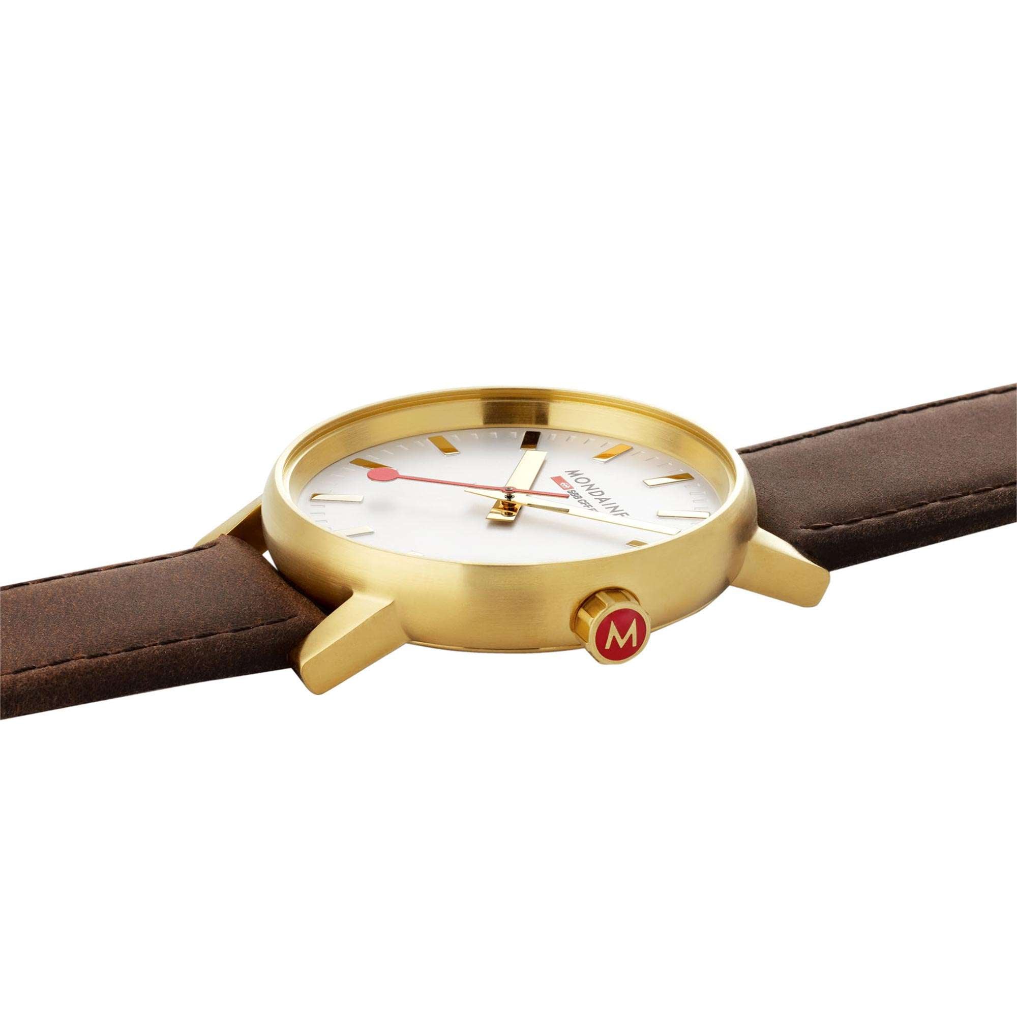 Mondaine Evo Quartz White Dial Leather Strap Unisex Watch MSE.40112.LG