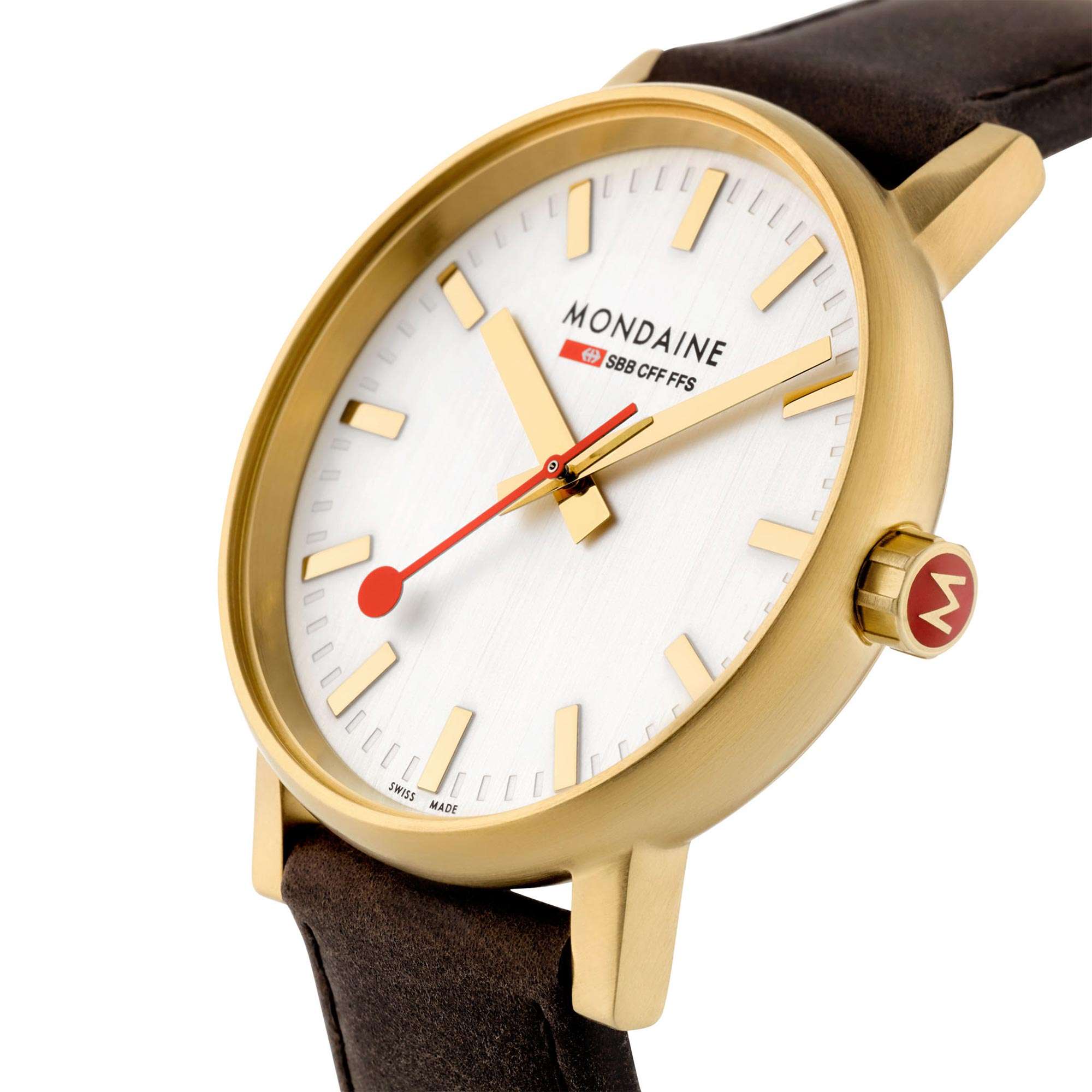 Mondaine Evo Quartz White Dial Leather Strap Unisex Watch MSE.40112.LG