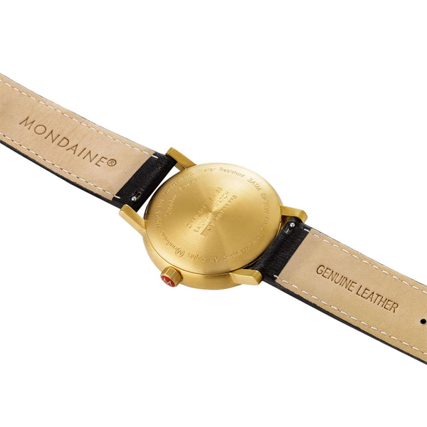Mondaine Evo2 Quartz Black Dial Black Leather Strap Unisex Watch MSE.40122.LB