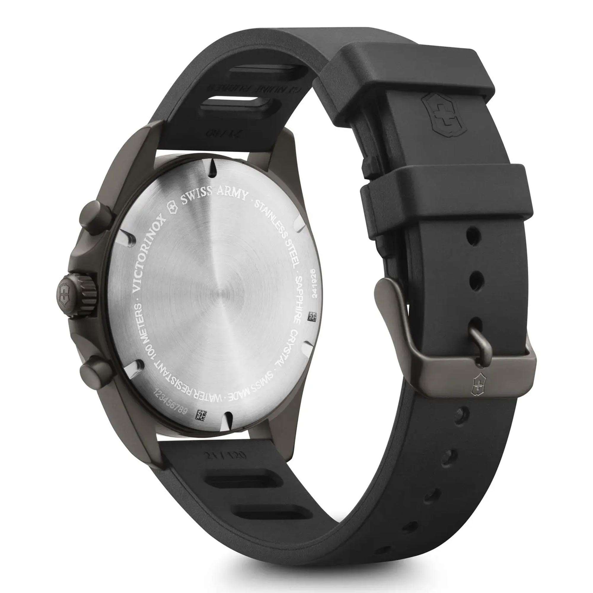 Victorinox Fieldforce 42mm Chronograph Black Dial Rubber Mens Quartz Watch 241926.1
