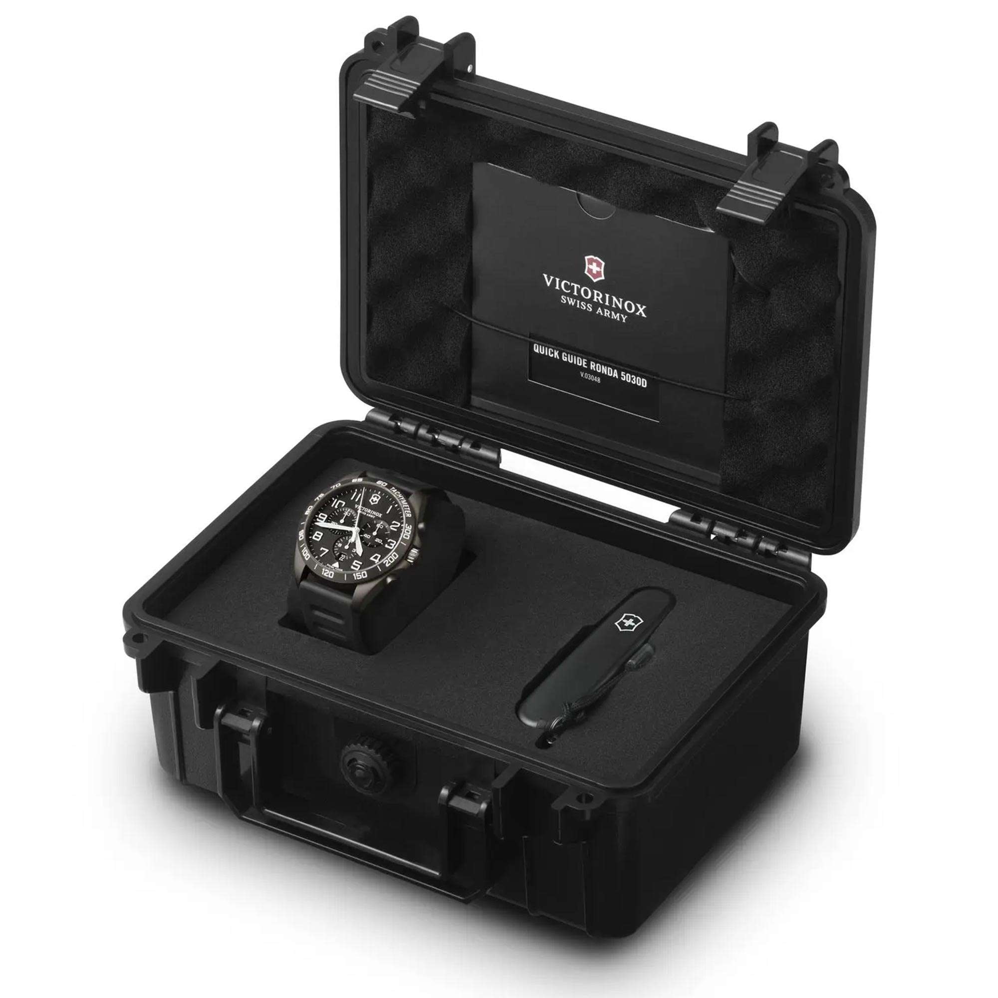 Victorinox Fieldforce 42mm Chronograph Black Dial Rubber Mens Quartz Watch 241926.1