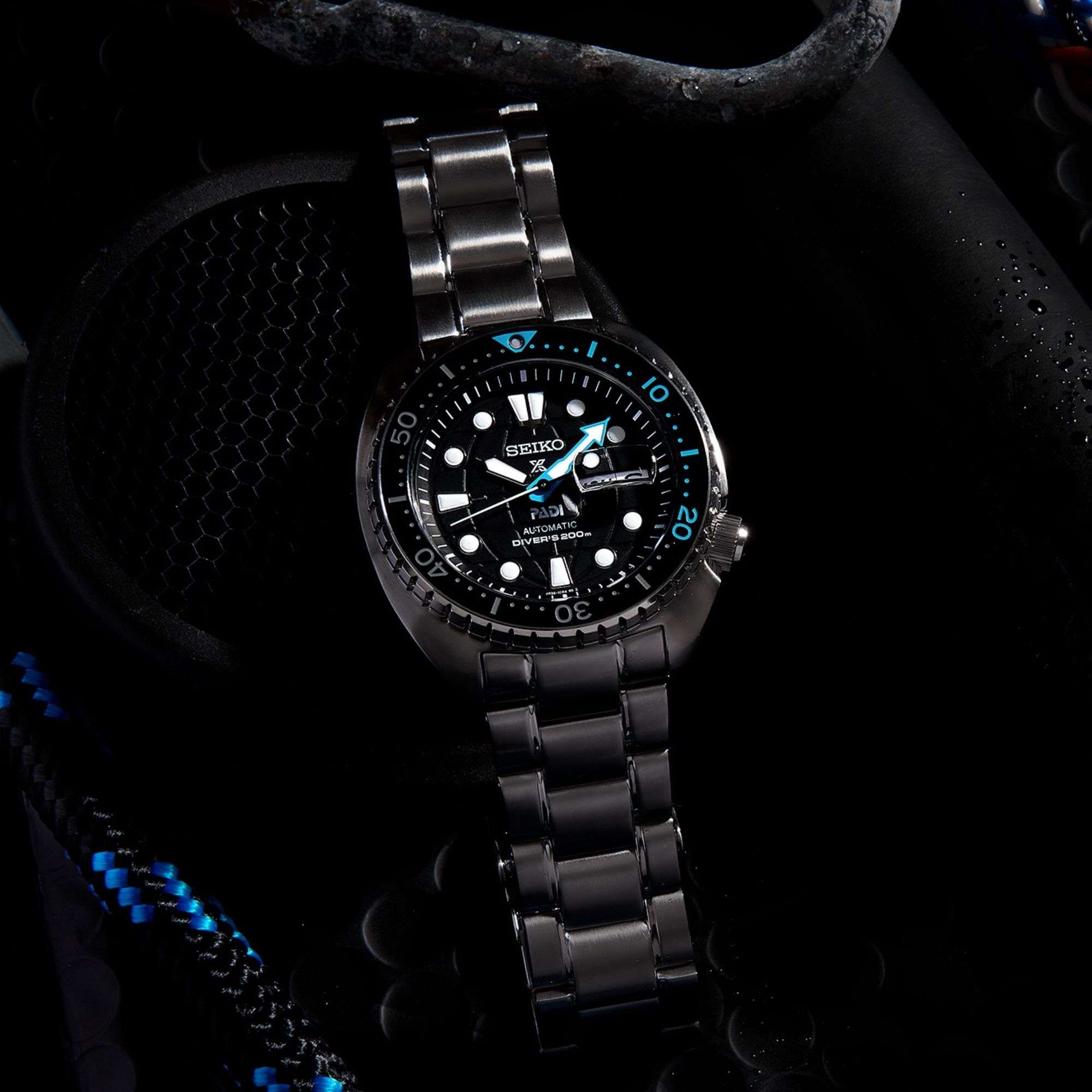 Seiko Prospex King Turtle PADI Automatic Black Dial Stainless Steel Bracelet Men's Watch SRPG19K1